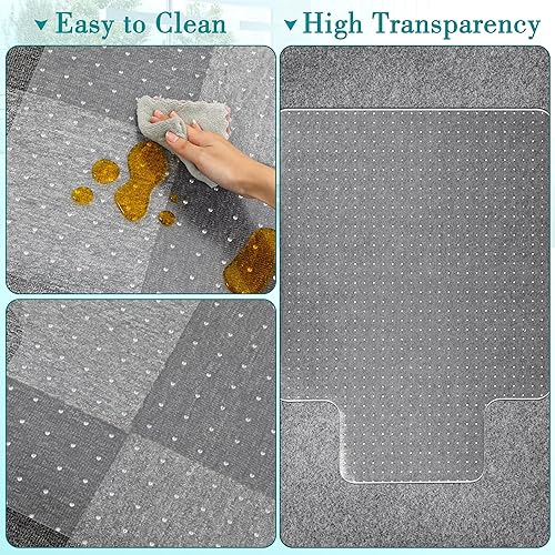 Miniatura 10 de Tapete para silla de oficina para suelos alfombrados, 30 x 48 pulgadas, tapete transparente para silla de escritorio para suelos bajos y sin