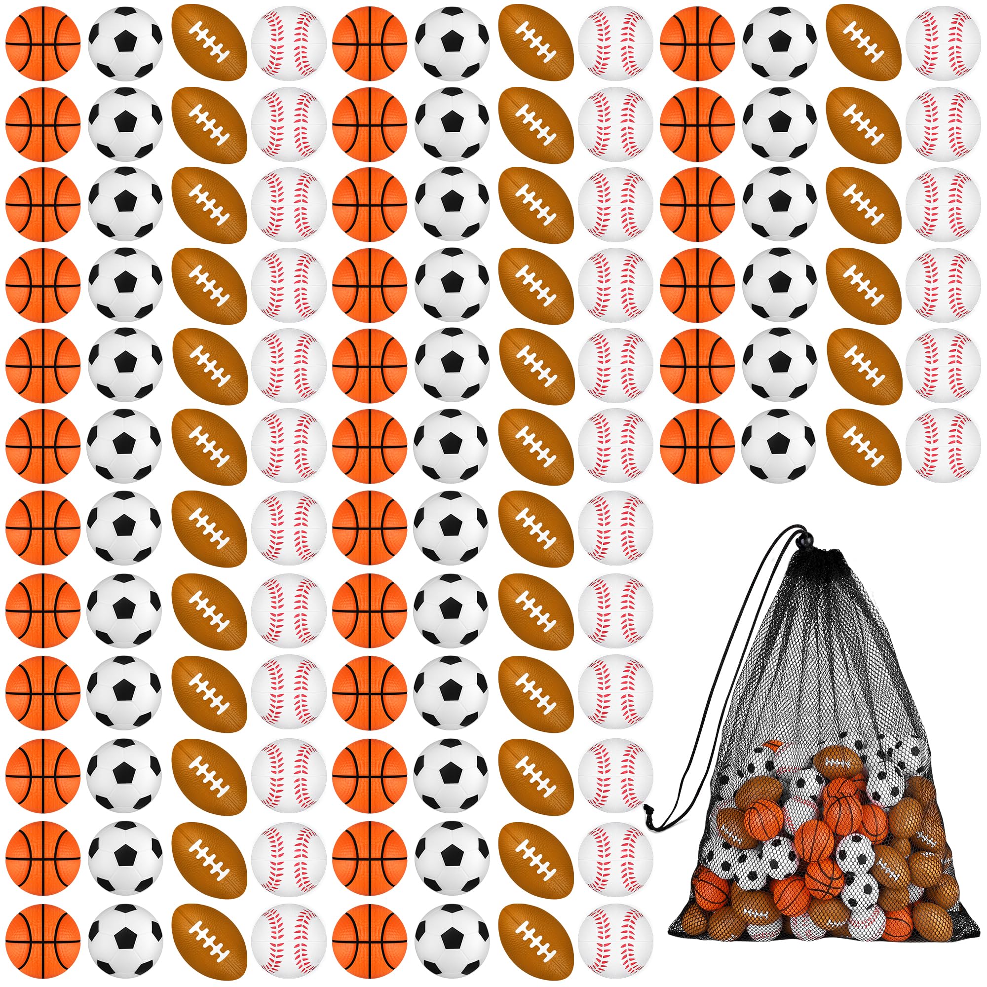 Aodaer 24 Pack Mixed Sports Mini Stress Balls Fidget Ball Toys
