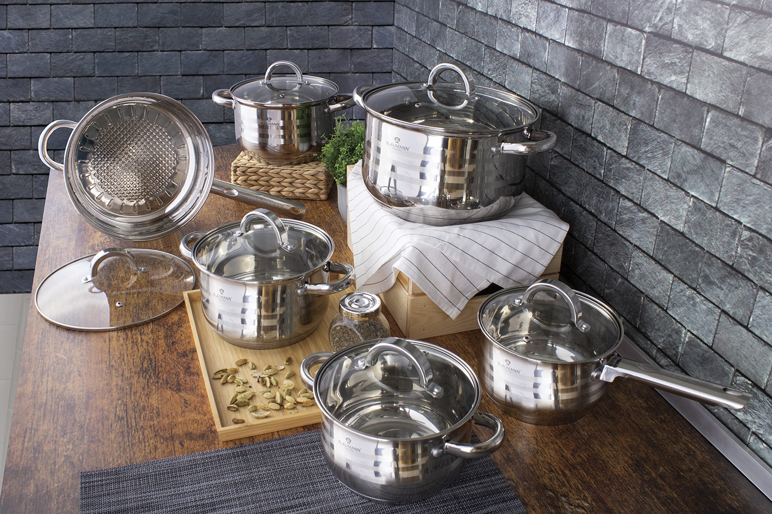 Blaumann Batteria Di Pentole 12 pezzi Jumbo Gourmet Line
