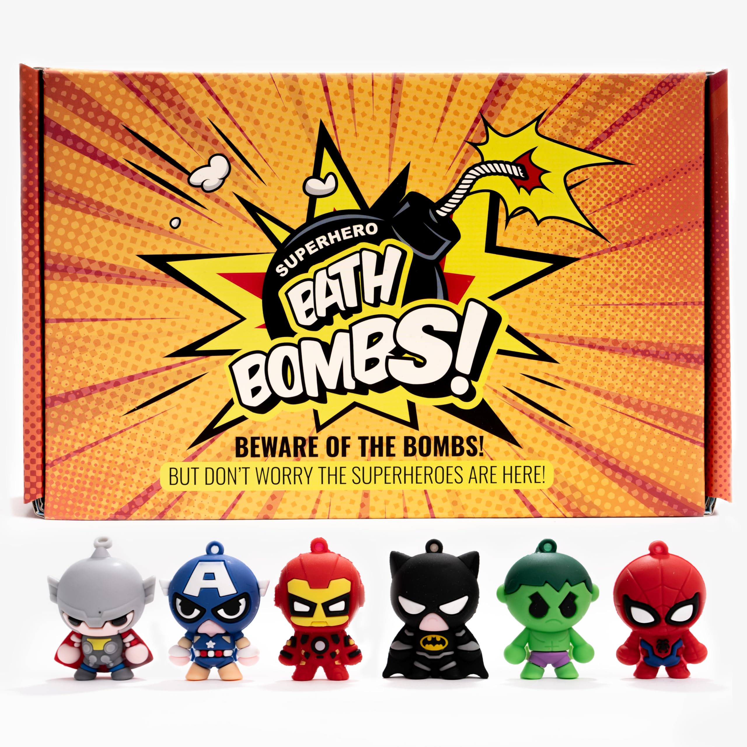 COSMETICS STORIES-Superhero Bath Bombs for Kids with Surprise Inside - Organic, Gentle, and Mess-Free Bath Time Fun for Kids - Vibrant Colors and Amazing Scents - Amazing Gift for Superhero Fans