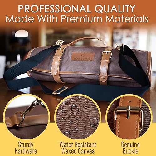 Miniatura 6 de Kit profesional de barman bolsa de viaje con juego de coctelera  Juego de barra de mixología portátil con coctelera Boston de 1828 oz  Herramientas