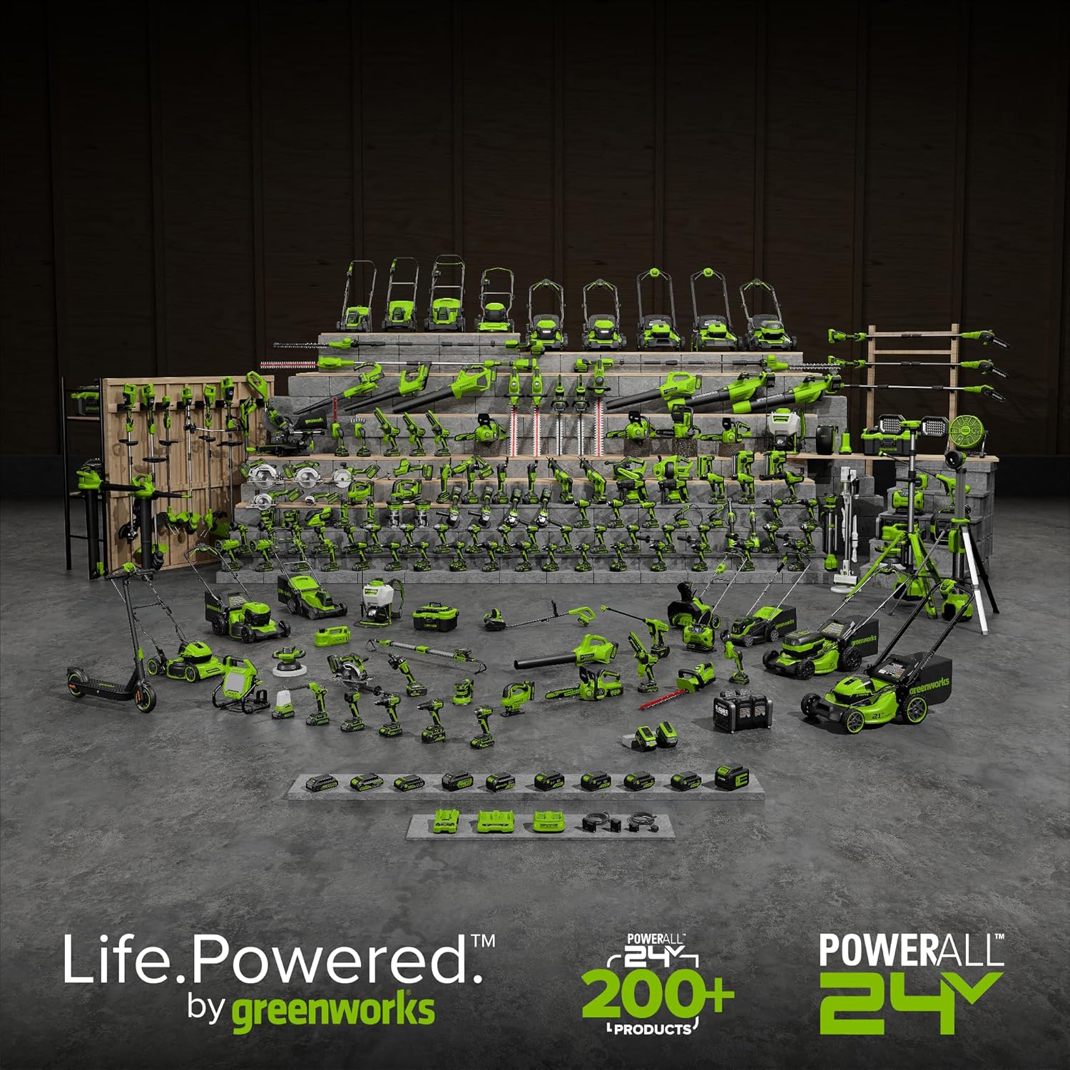 Greenworks 24V 13" Brushless String Trimmer, 2-in-1 Trimmer/Edger with Auto-Feed, 4.0Ah Battery, 65W Type-C Charger, 10 Blades, 3-Year Warranty, Powers 200+ Tools