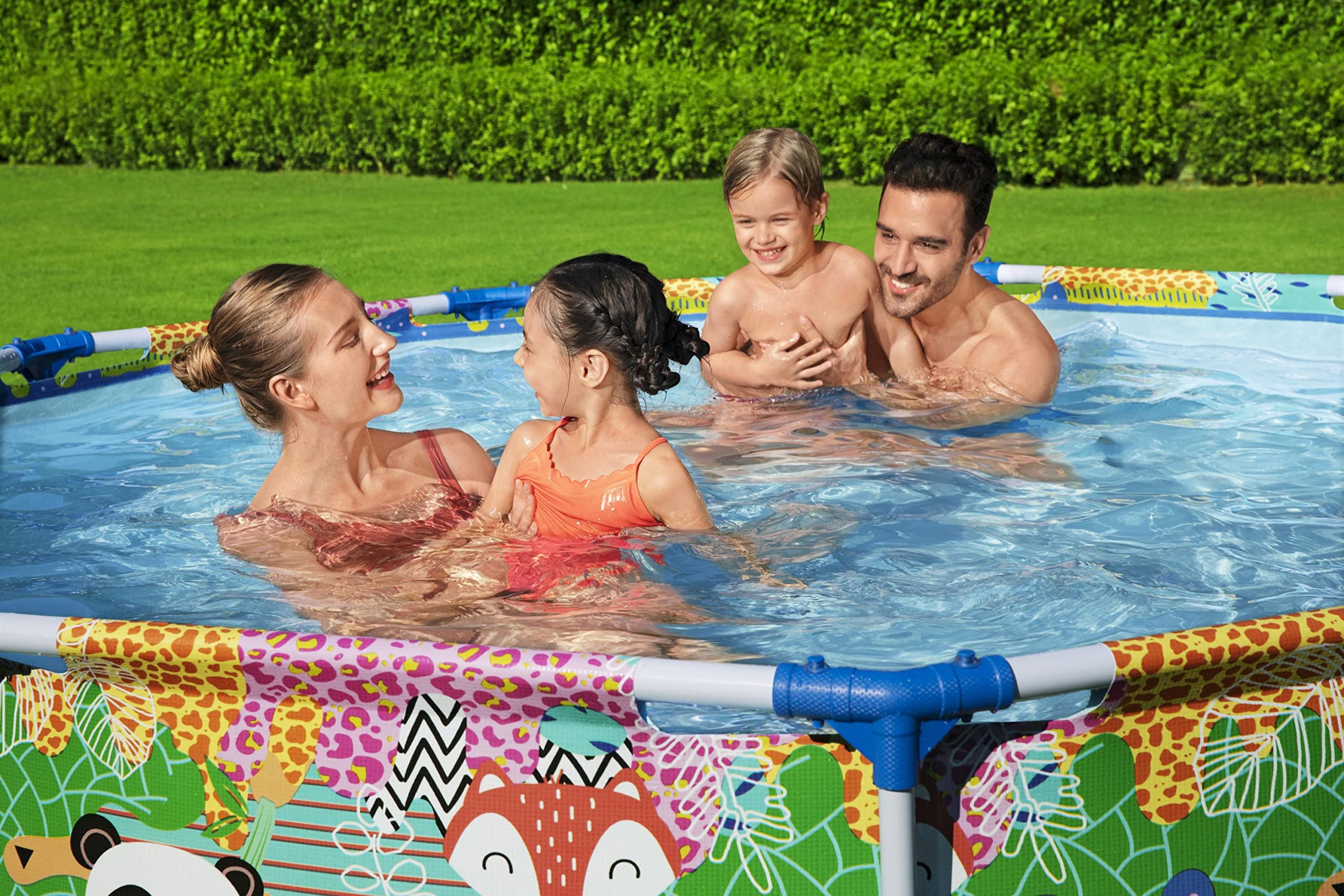 Bestway Steel Pro Frame Pool, 274 x 66 cm, ohne Pumpe, rund, bund, multicolor