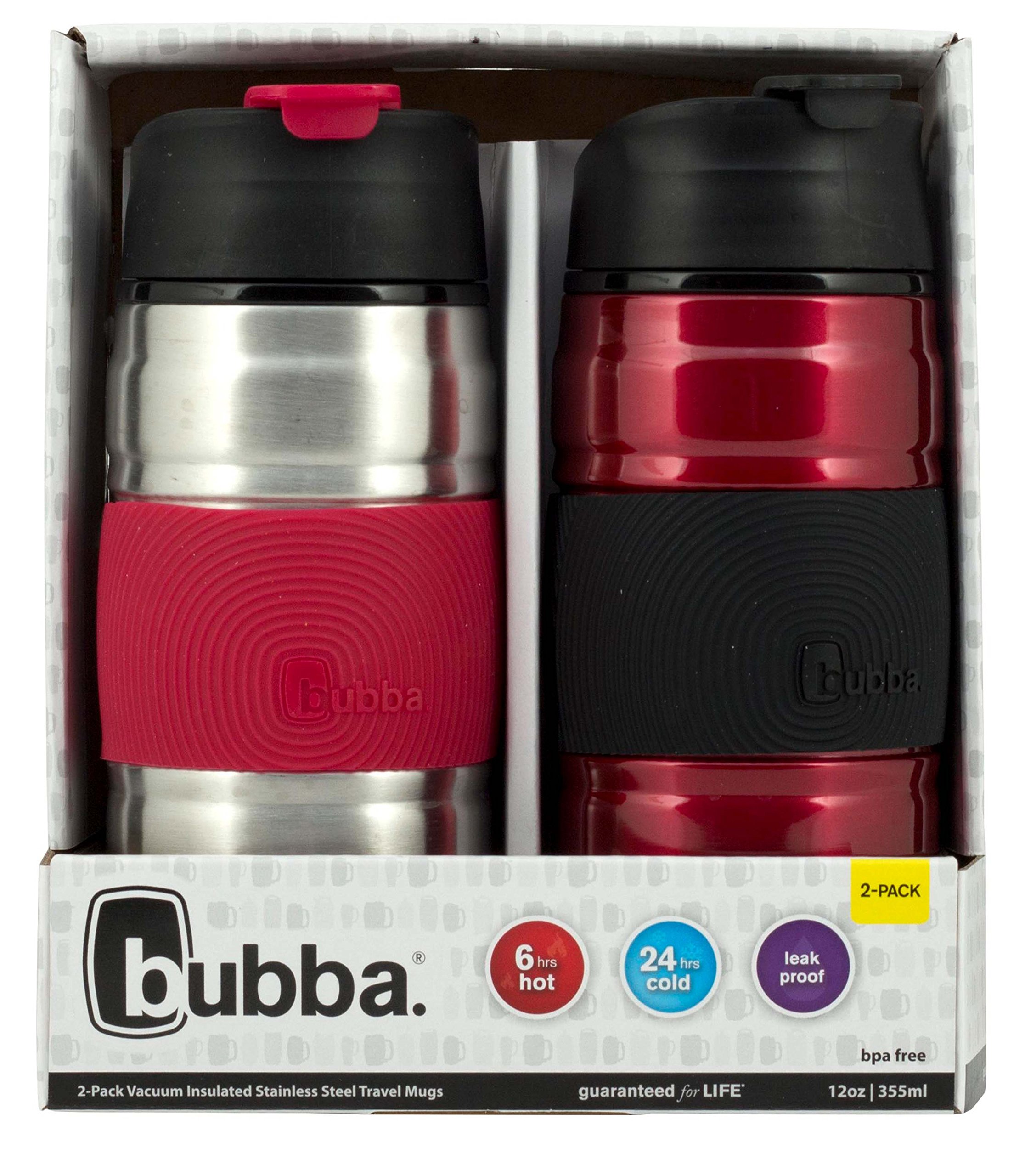 BUBBA BRANDS Hero Grip 2013293 Insulated Beverage Mug, Stainless Steel, SS/Cranberry