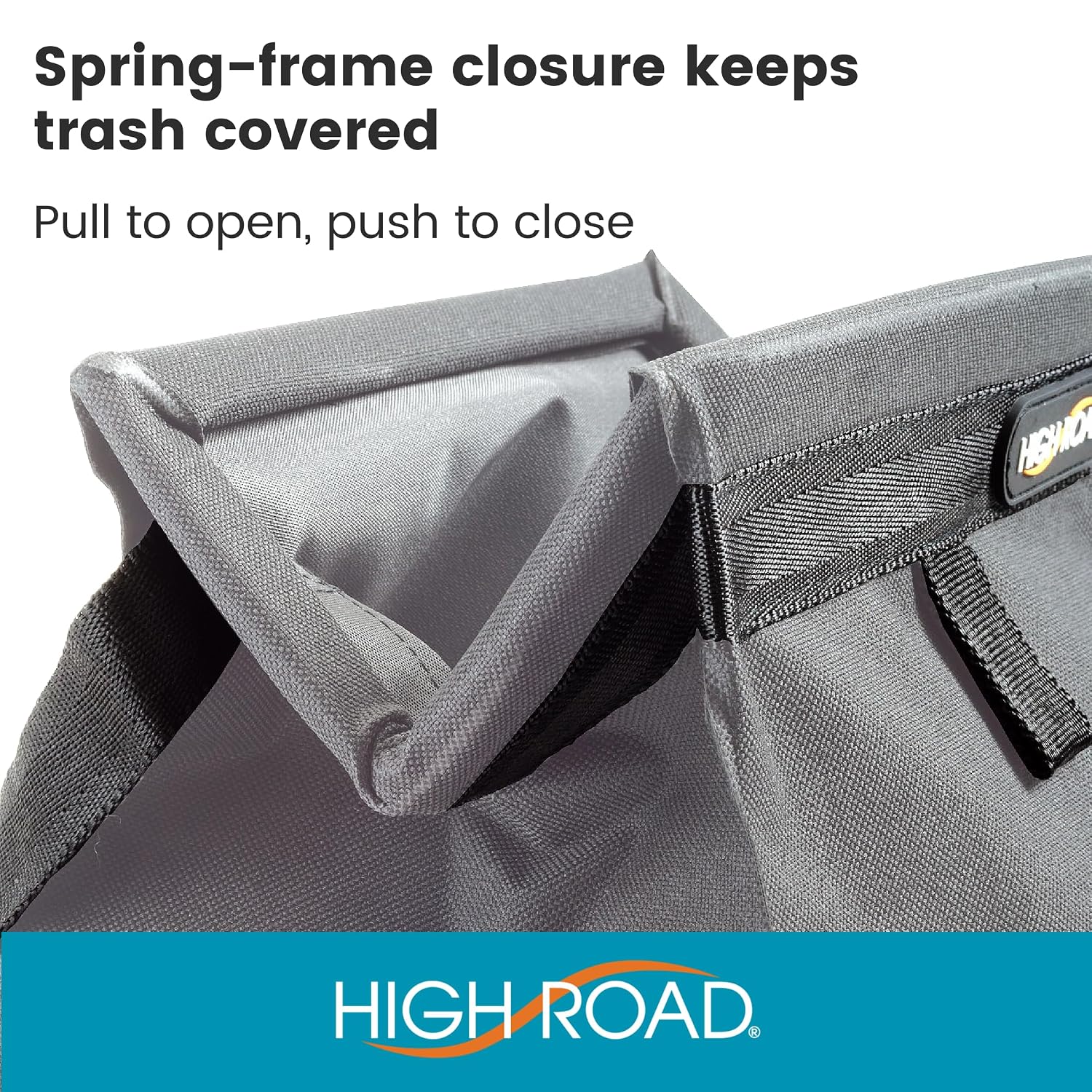 High Road TrashStash Hanging Car Trash Can with Push Close Lid image 5