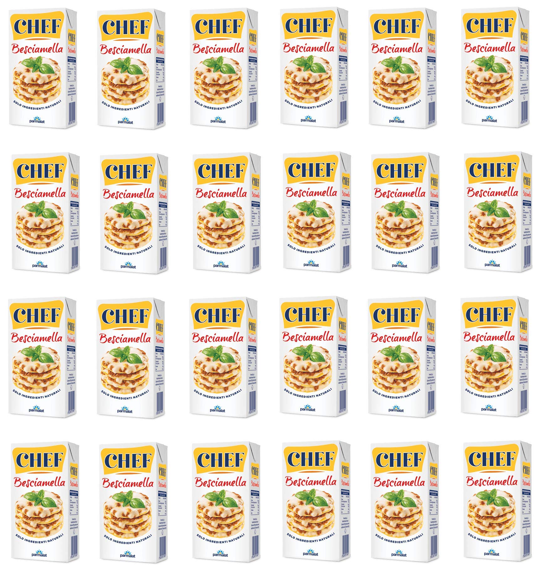 24x Parmalat Chef Besciamella Klassisches Bechamel Sauce zum Kochen 500ml natürliche Zutaten bereit zum Kochen