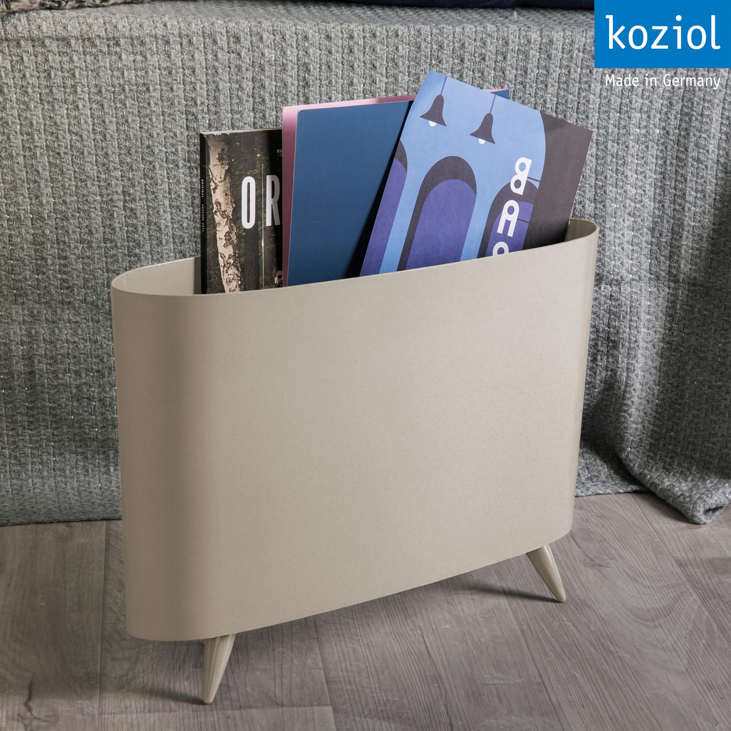 Koziol Milano Solid Revistero, plástico termoplástico, Negro Completo, 12 x 45.7 x 31.5 cm
