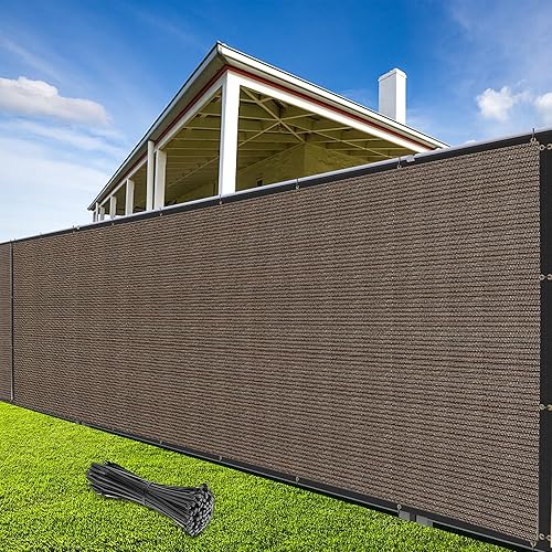SHADESPEARE 3' x 10' Brown Fence Privacy Screen,with Bindings & Grommets,Heavy Duty for Gardens,Backyard,Patio,Tennis Court,Pool,Construction Project,Outdoor Events,Custom