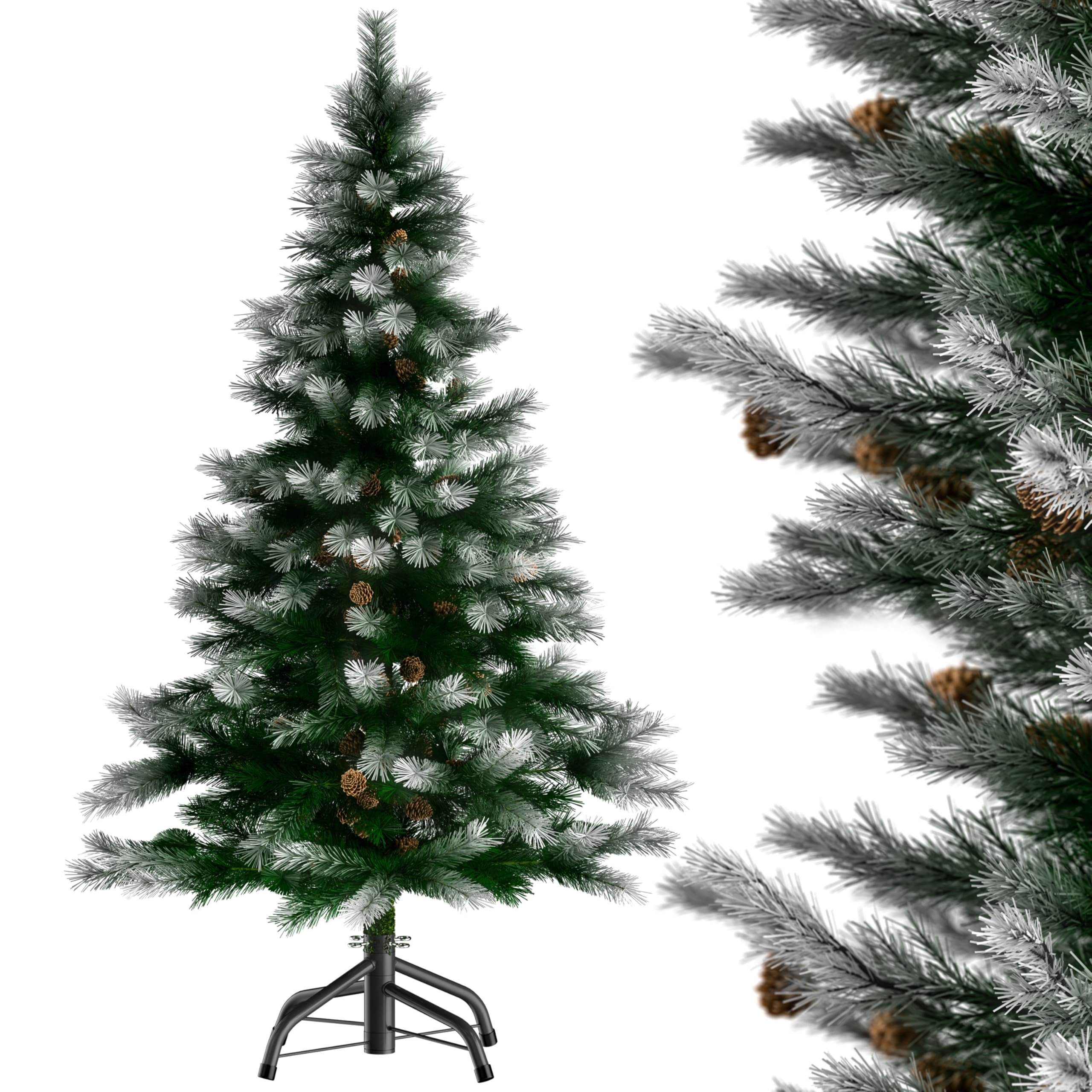CASARIA® Árbol de Navidad Artificial Nevado Altura 180cm 810 Puntas con Soporte Agujas PVC Pino Arvore de Natal Decoración Navideña Exterior