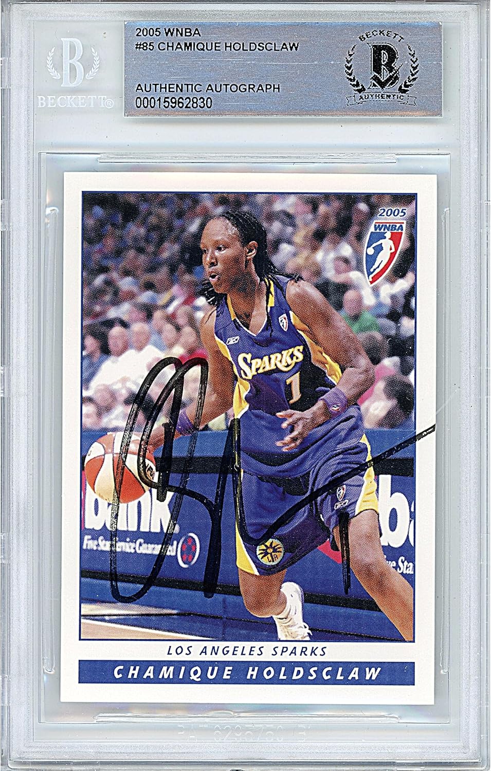 Chamique Holdsclaw Autographed 2005 WNBA #85 Basketball Trading Card Slab Beckett BAS Authentic Slabbed COA Played For Los Angeles Sparks