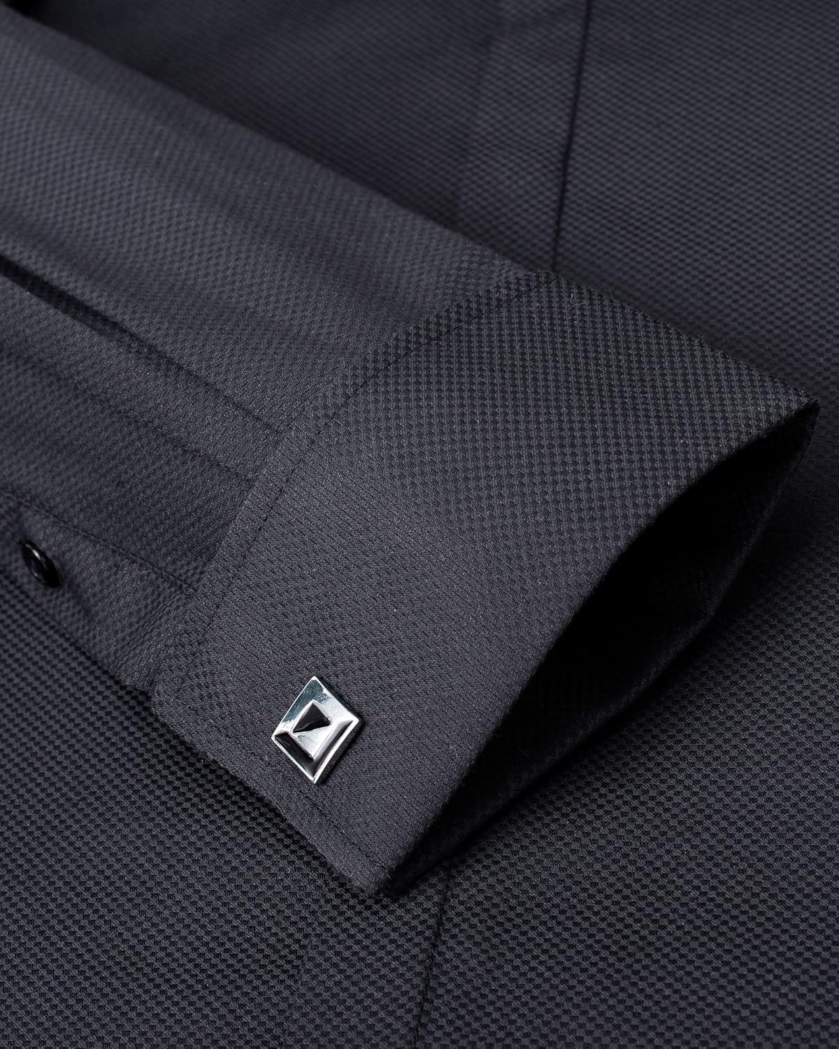 Alimens & Gentle Men's Dress Shirts French Cuff Long Sleeve Regular Fit Formal Tuxedo Cufflinks Shirt - Image 4