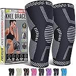 Knee Brace for Meniscus Tear 2 Pack, Knee Compression Sleeve for Men and Women, Knee Support for Arthritis, Swelling, Inflammation, ACL, Pain Relief, Running, Workout, Sports and Recovery Jet Black S