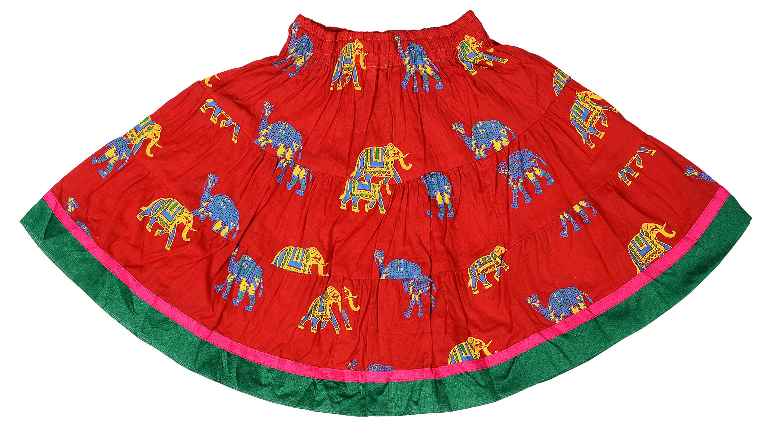 DIAMO Girls' Cotton Lehenga Choli (KID364-5-6 year, Red, 5-6 year) 3