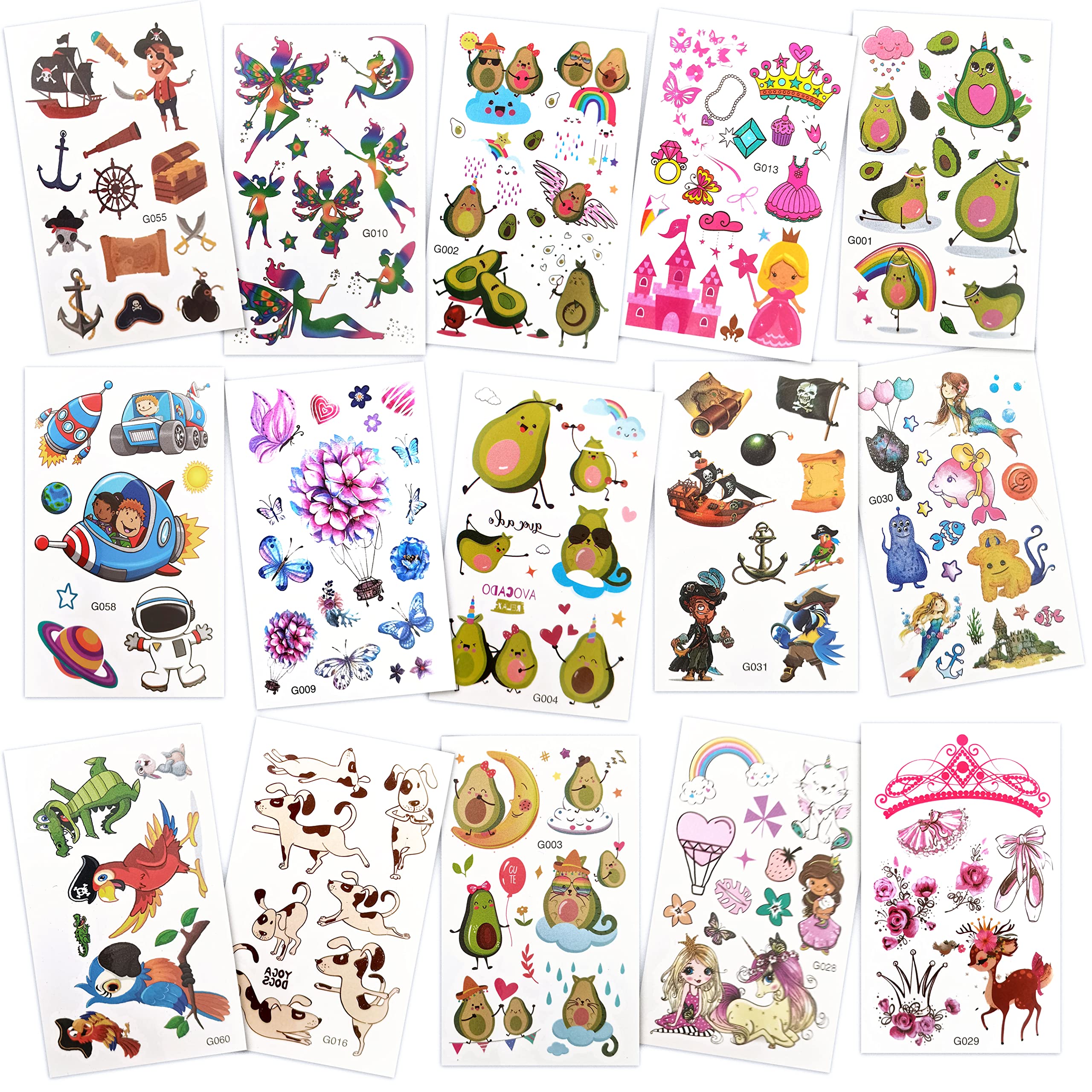 ECHOCUBE 60 Hojas De Tatuajes Temporales Para Niños – Impermeables, Dinosaurios, Sirenas, Unicornios, Espacio, Coches – Regalo Perfecto Pegatinas Tatuaje Dinosaurio Unicornio