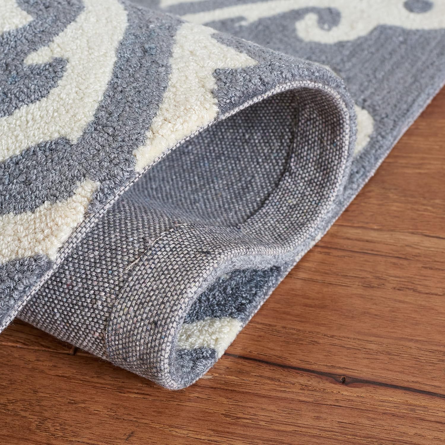 SAFAVIEH Easy Care Collection 2' x 3' Grey/Ivory EZC416B Hand-Hooked Trellis Accent Rug