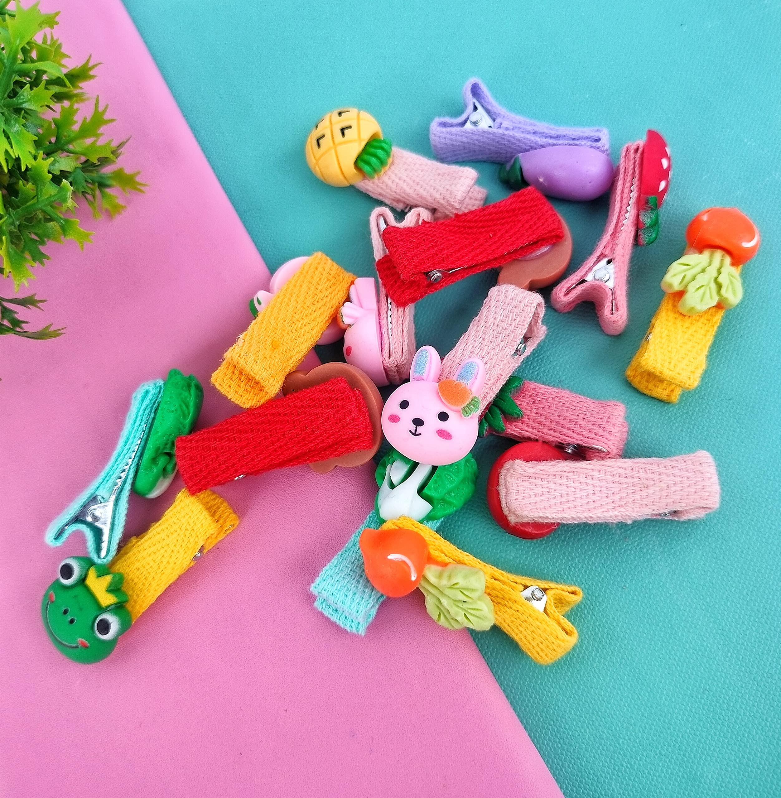 ANNA CREATIONS 26 Pcs Baby Girls Hair Clips, Animal Character Fruits 3