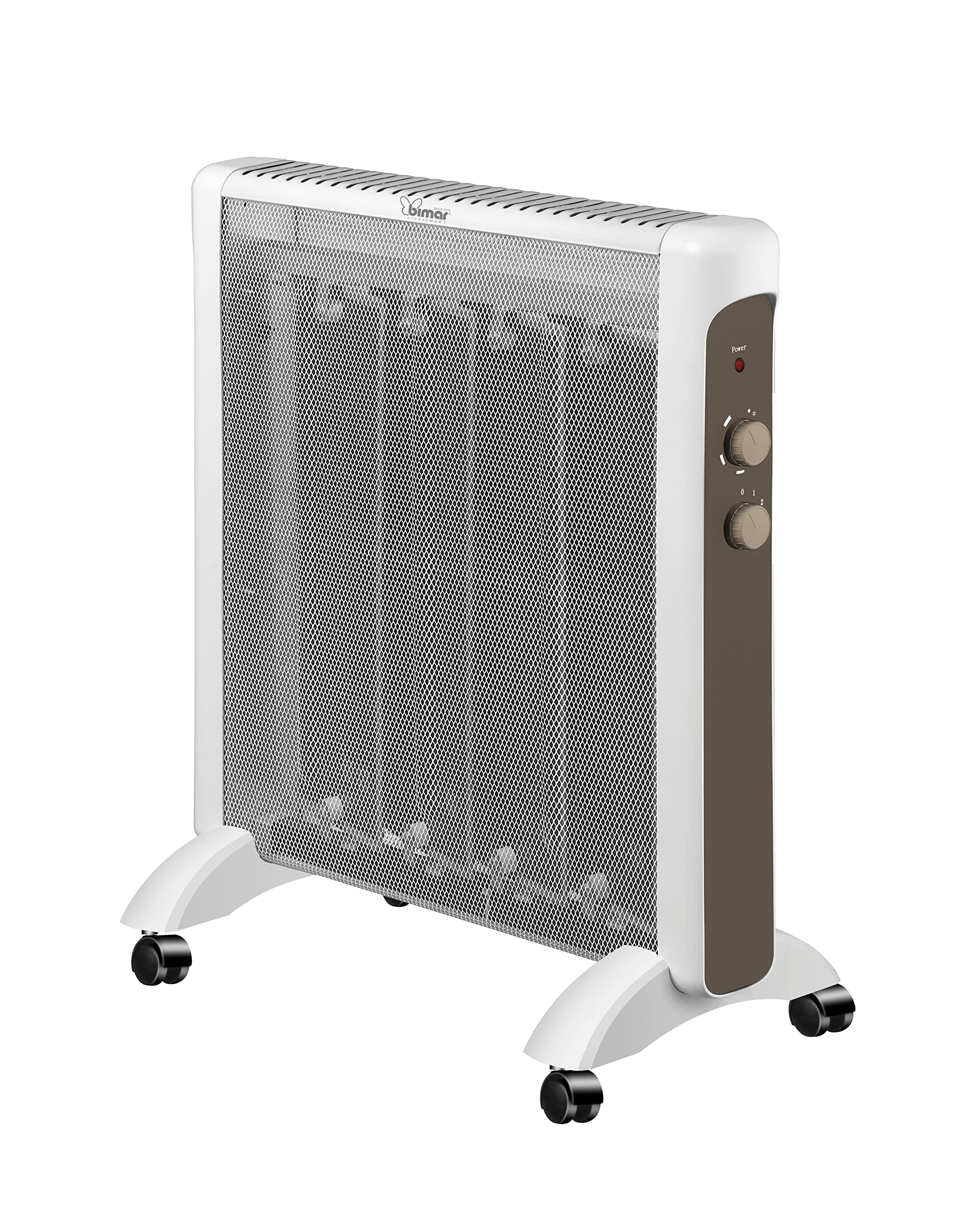 Bimar HC511 Termoconvettore in Mica a Basso Consumo, Stufa elettrica con 2 Potenze di Riscaldamento, Termostato Regolabile, Silenzioso e Trasportabile