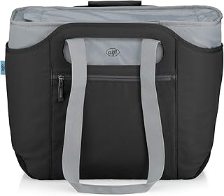 alfi Torba termoizolacyjna, isoBag średnia 23 litrów - izolowana torba na zakupy z poliestru, czarna 57 x 38 x 50 cm - 2 w 1, torba izolacyjna z dodatkową torbą do przenoszenia - 0007.233.812