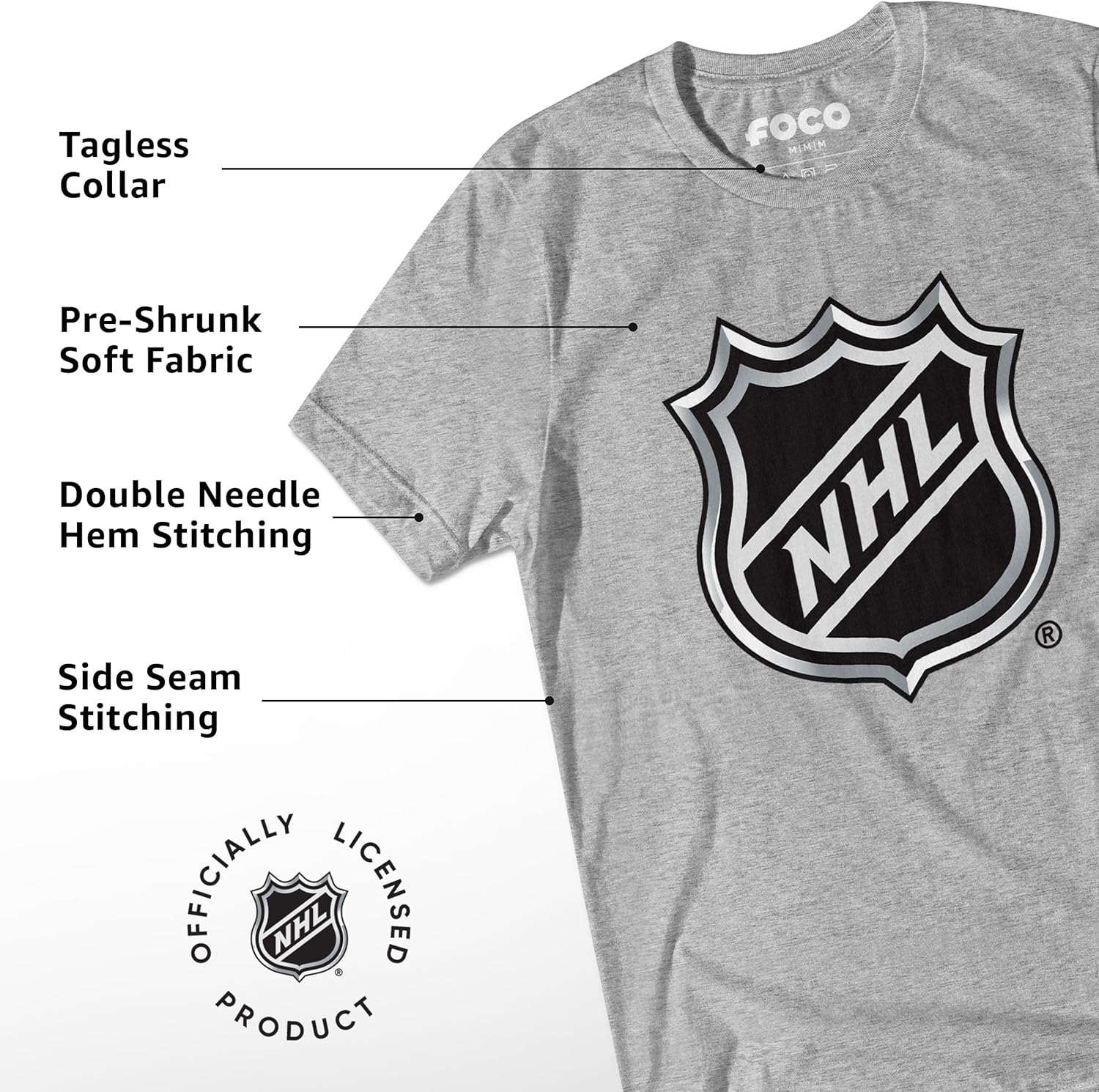 FOCO NHL Mens NHL Classic Arched Team Logo Short Sleeve T-Shirt - Image 4