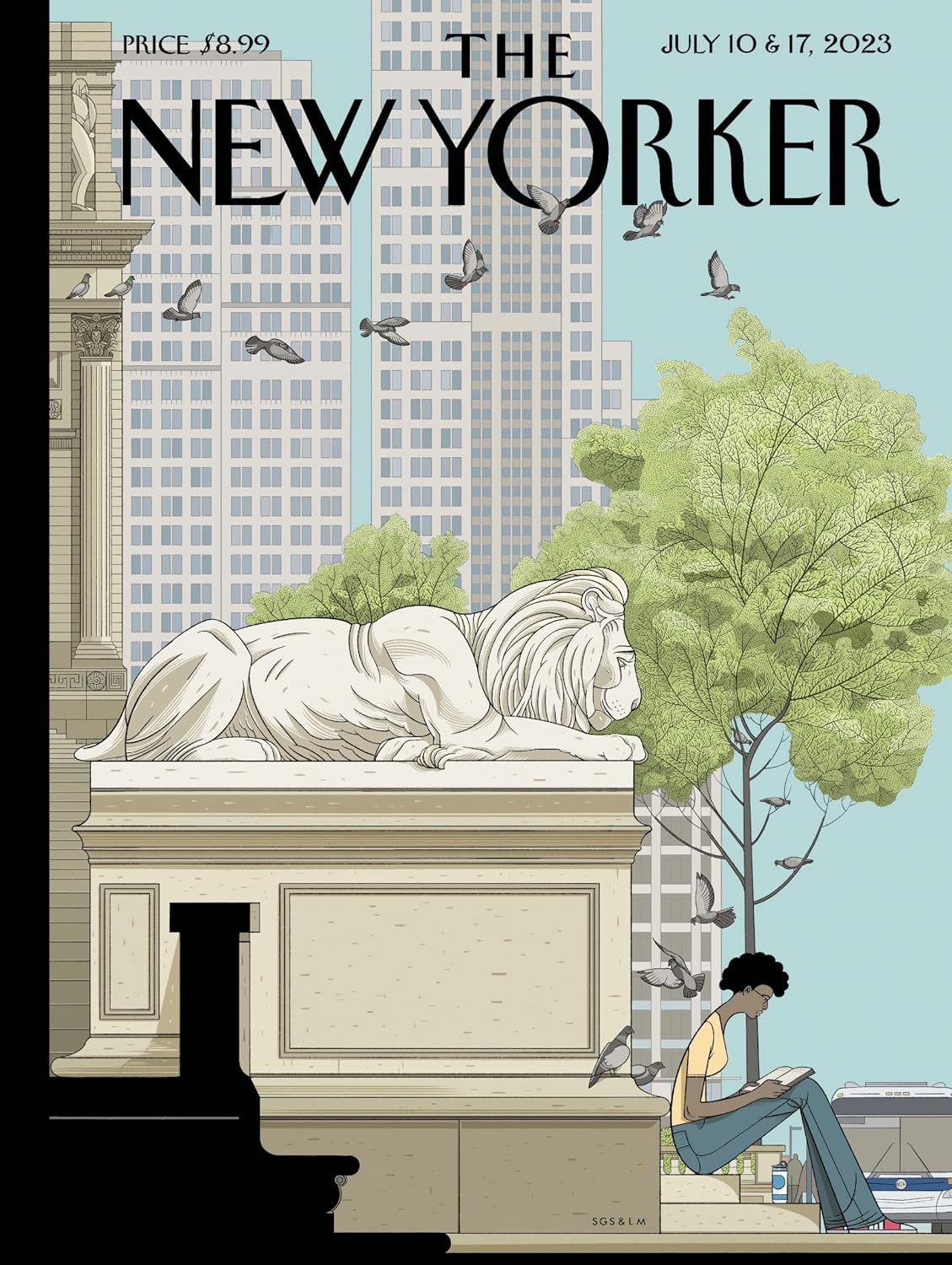 New York Puzzle Company - New Yorker On the Same Page - 1000 Piece Jigsaw Puzzle for Adults by Sergio García Sánchez