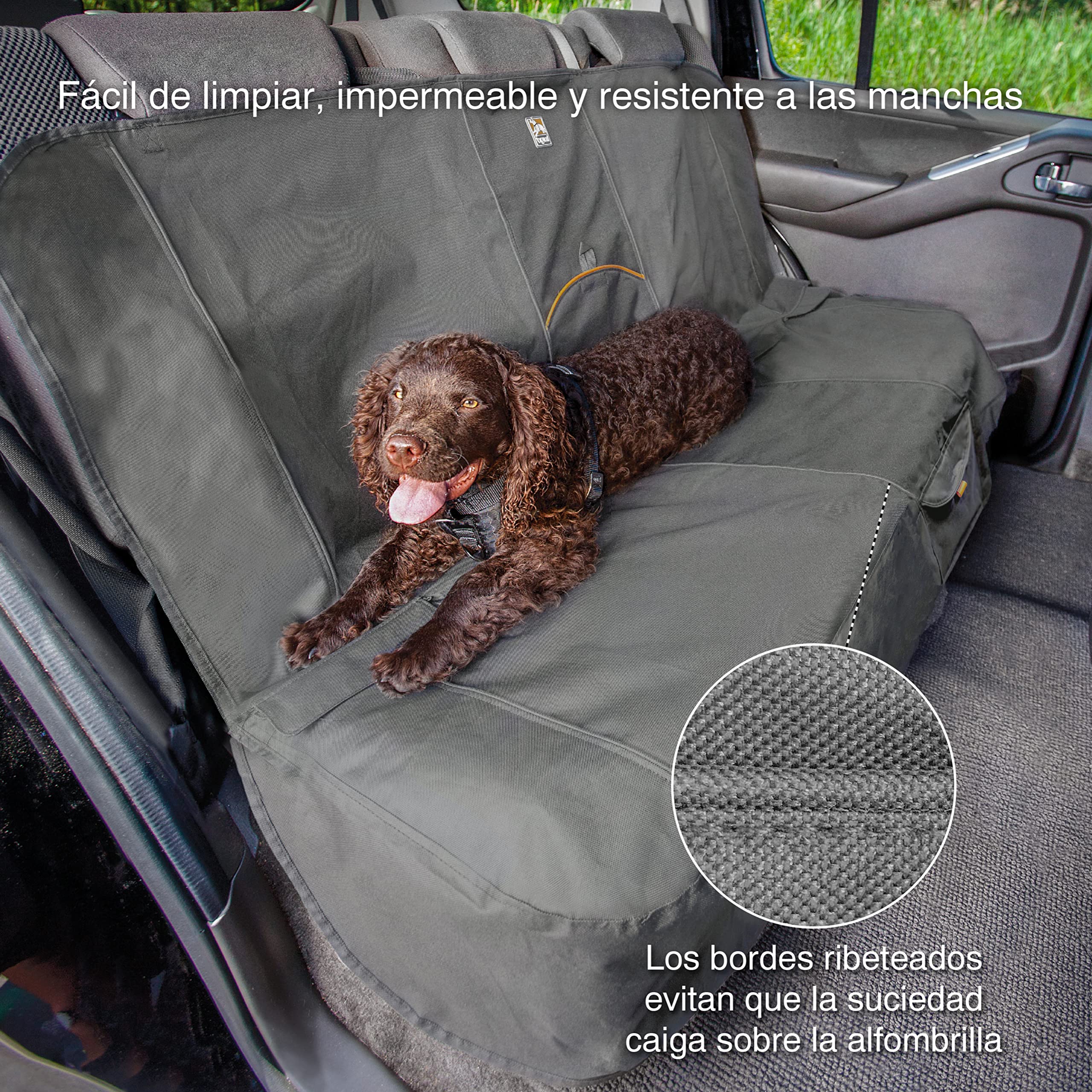 Kurgo Wander - Funda de Asiento de Coche para Perros, Protector de Asiento para Macotas, Ajuste Universal - Negro