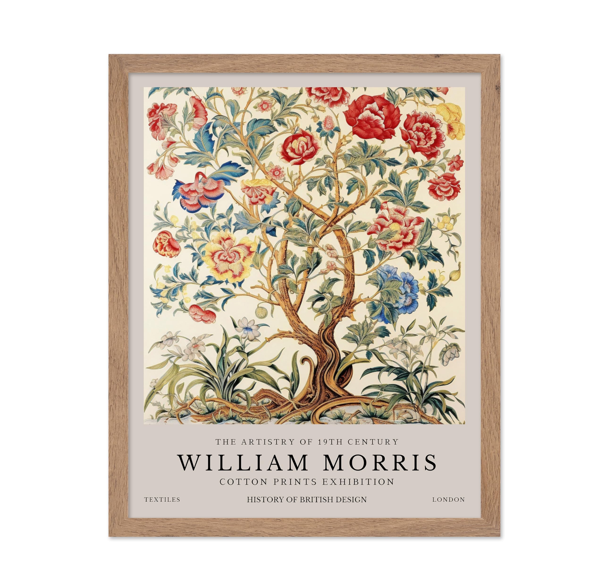 Monem Art William Morris Poster - Tree of Life Print - Botanical Poster - Animal Illustration - Floral Painting - Watercolor Artwork - Bedroom or