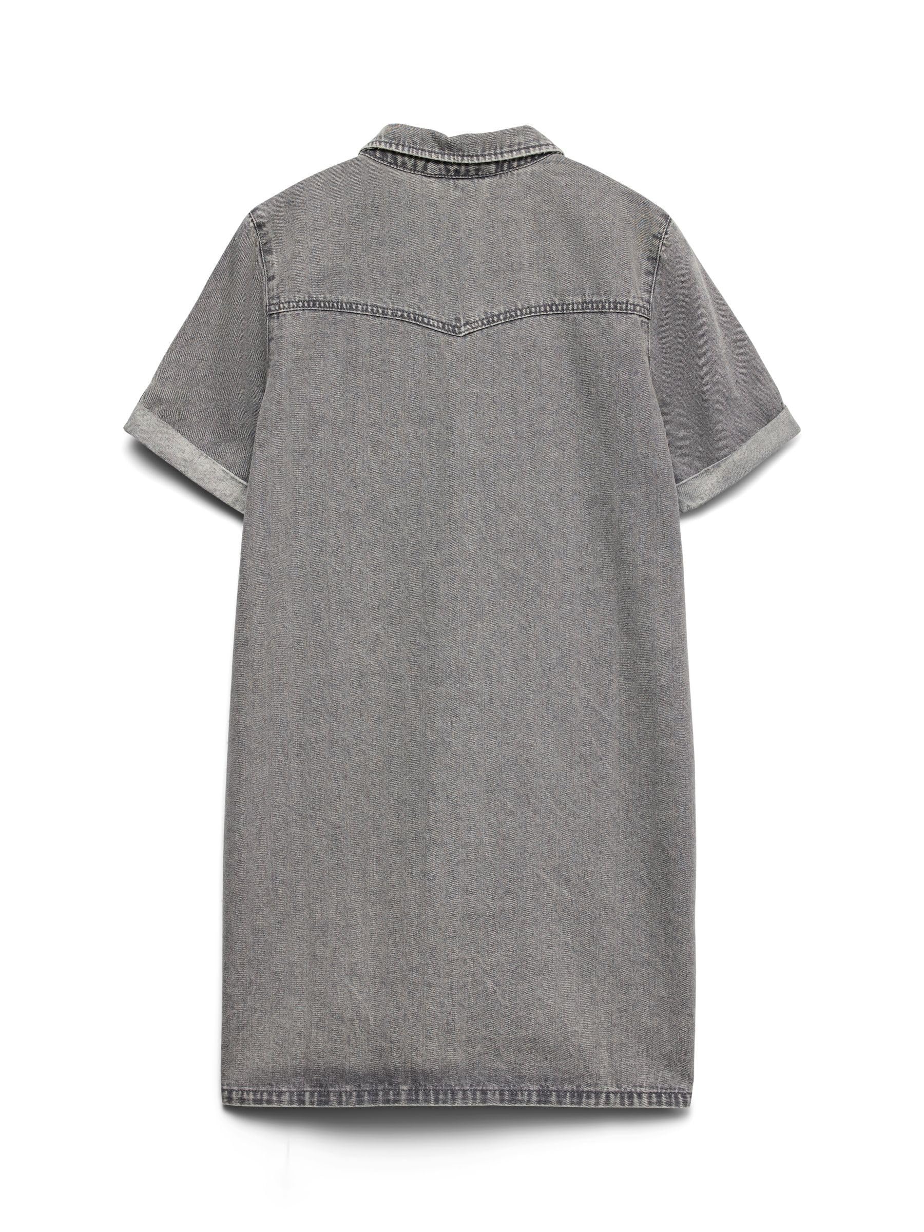 VERO MODA Sukienka Kobiety Vmjennie Ss Short Denim Dress Mix Noos