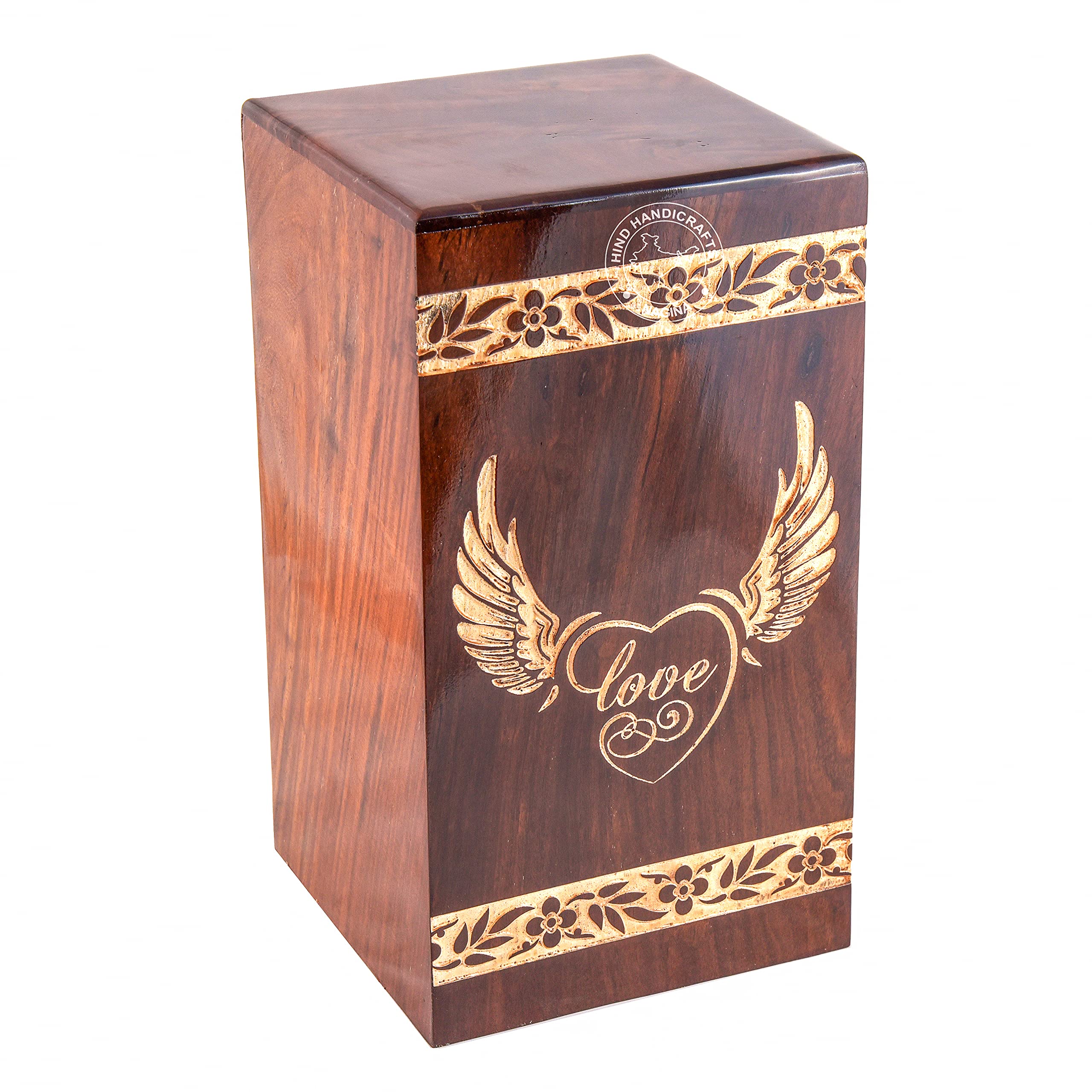 Urne funéraire pour cendres humaines adulte en bois de rosewood pour columbarium