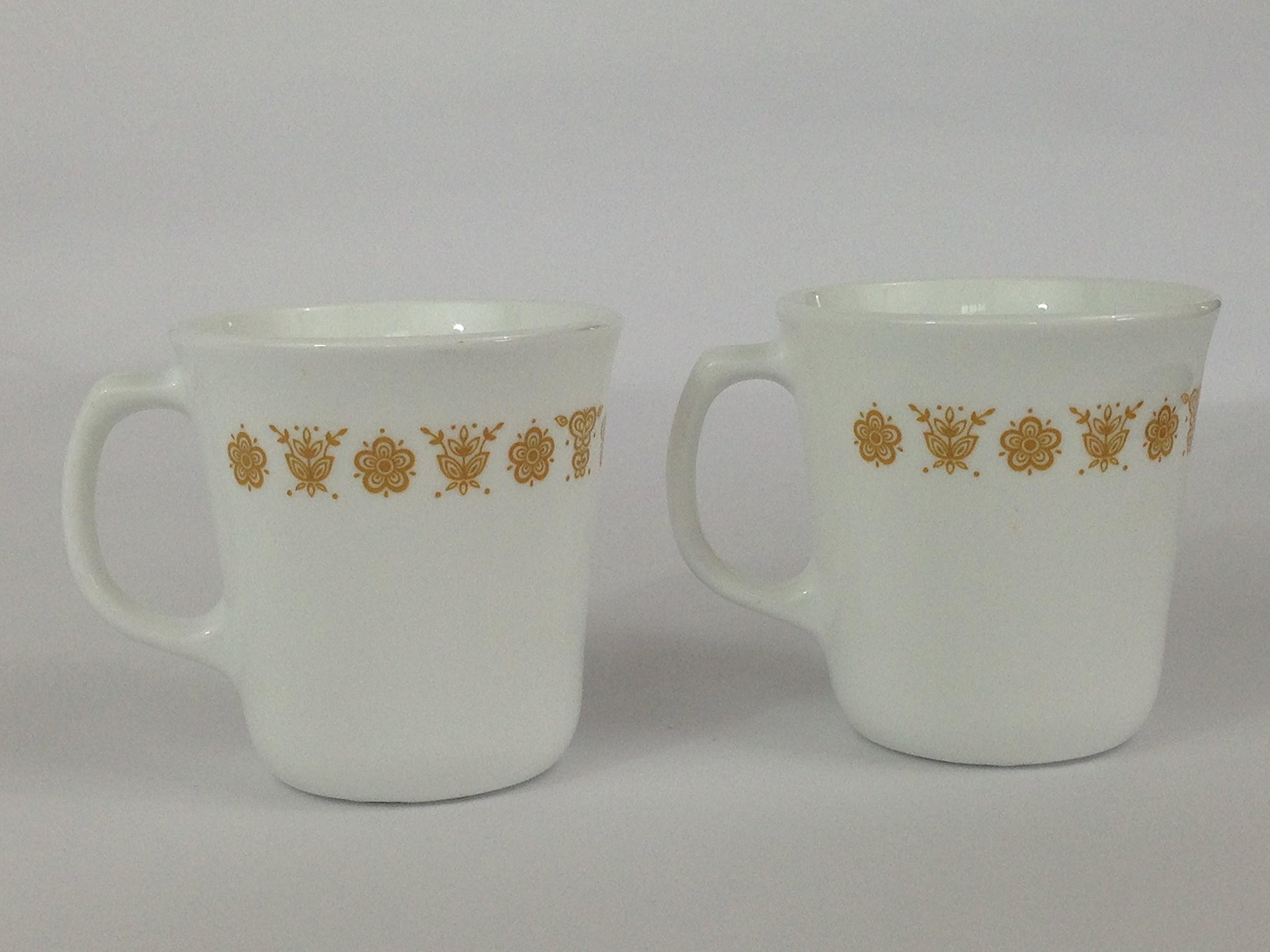 Corning Ware Butterfly Gold Ceramic Mug - Two (2) Mug Set