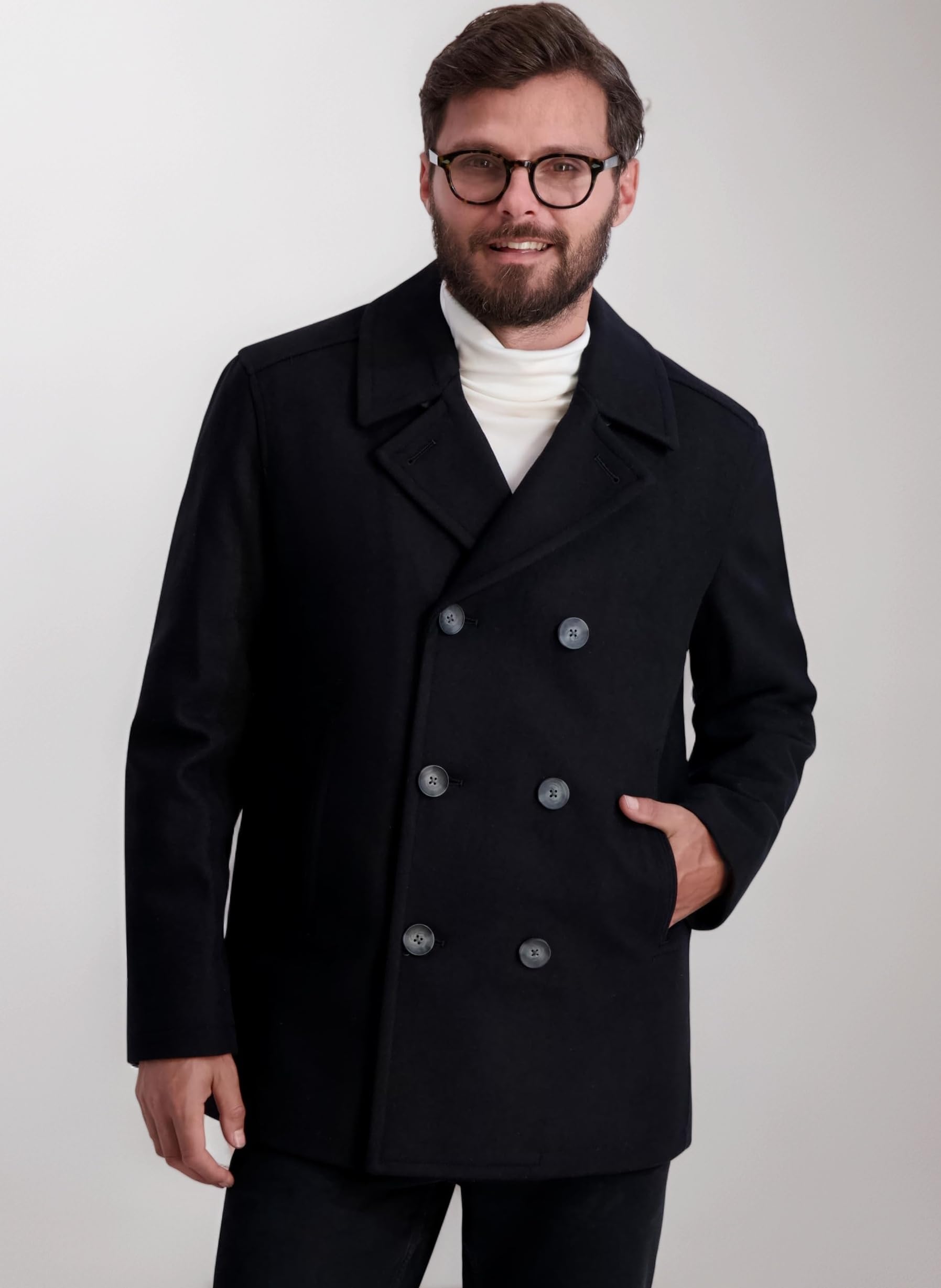 Nautica Men's Classic Double Breasted Peacoat