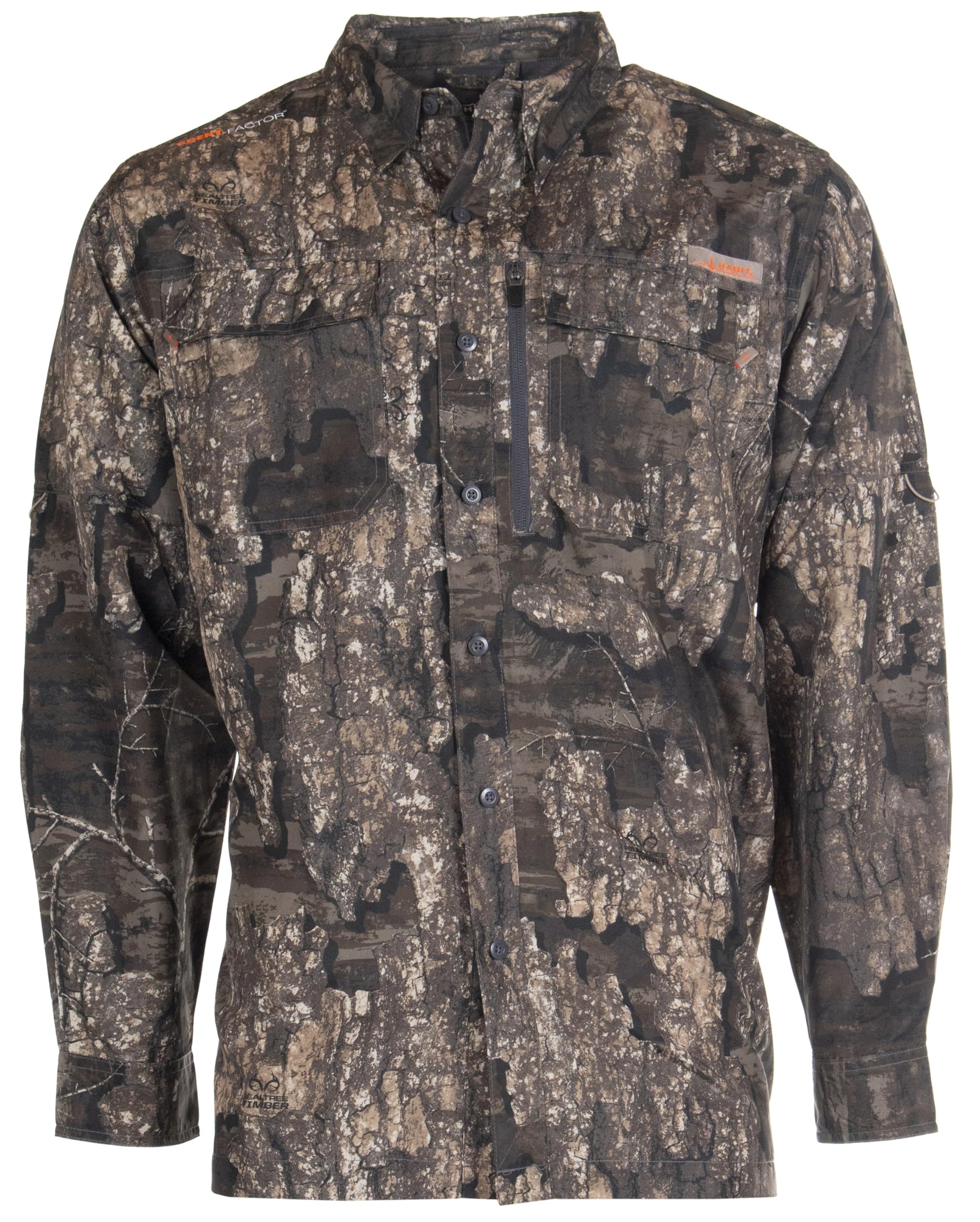 HABIT Men's Hatcher Pass Long Sleeve Camo Guide Shirt, Realtree Timber, XXL