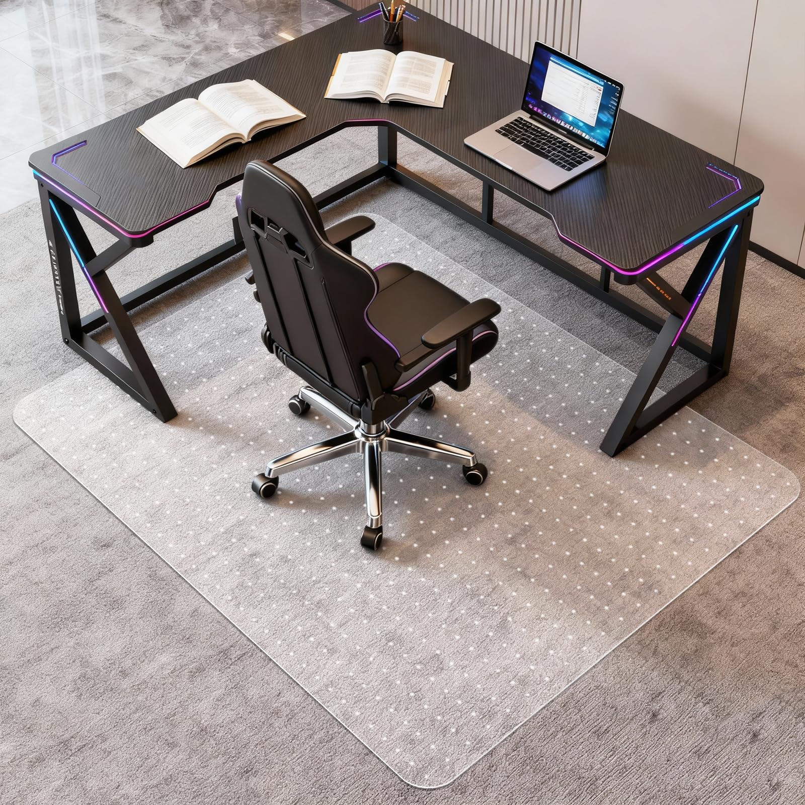 Vicwe Office Chair Mat for Carpeted Floors, 58"X44" Chair Mats with Studs