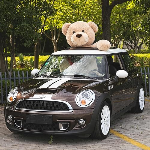 Miniatura 75 de Tezituor Oso de peluche gigante de 4.3 pies, animales de peluche grandes de 52 pulgadas con vientre blanco, regalo de San Valentín para novias