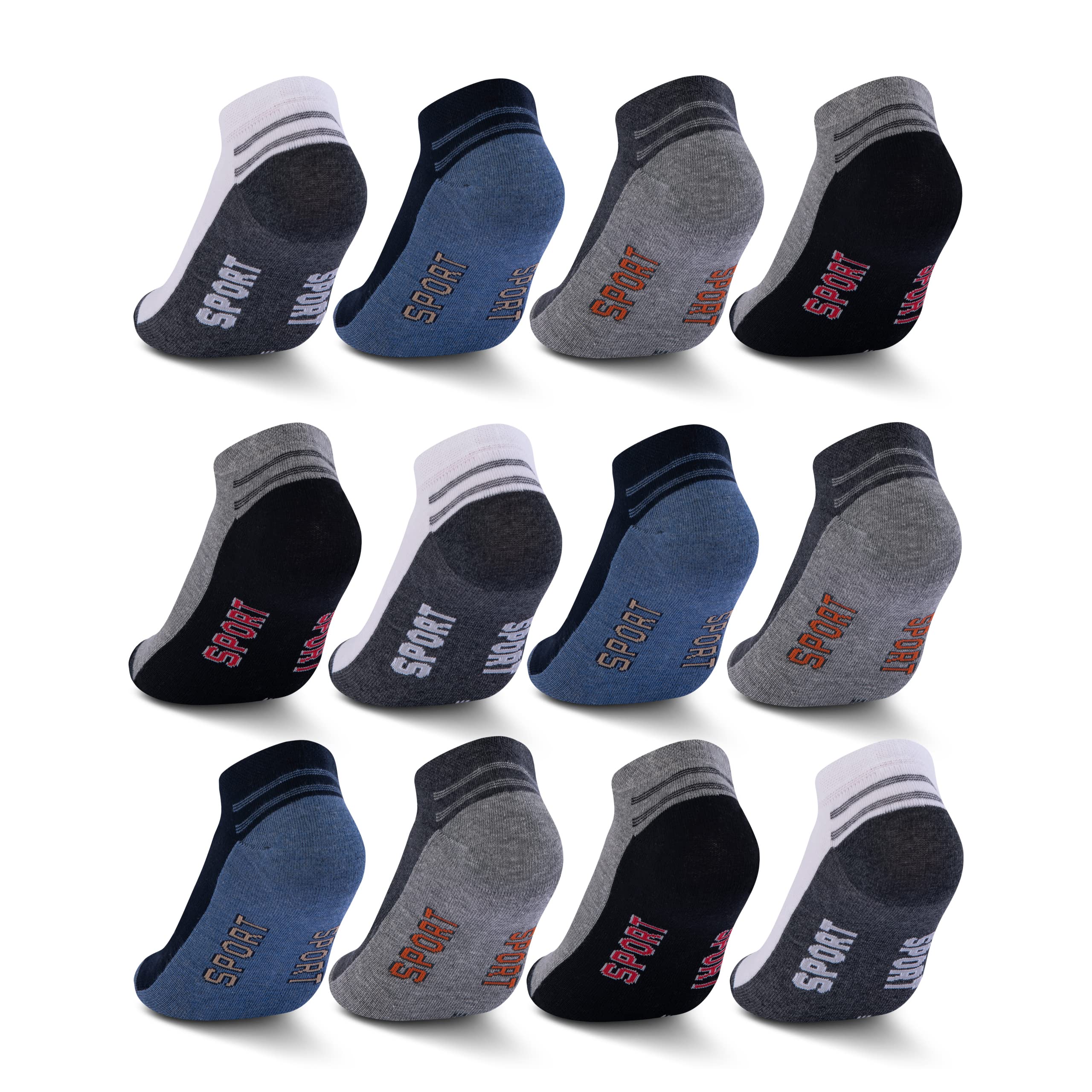 sockenkauf248 | 12 | 20 Pairs Ankle Socks Men Low Cut Short Trainer Sport Socks Cotton Multicoloured