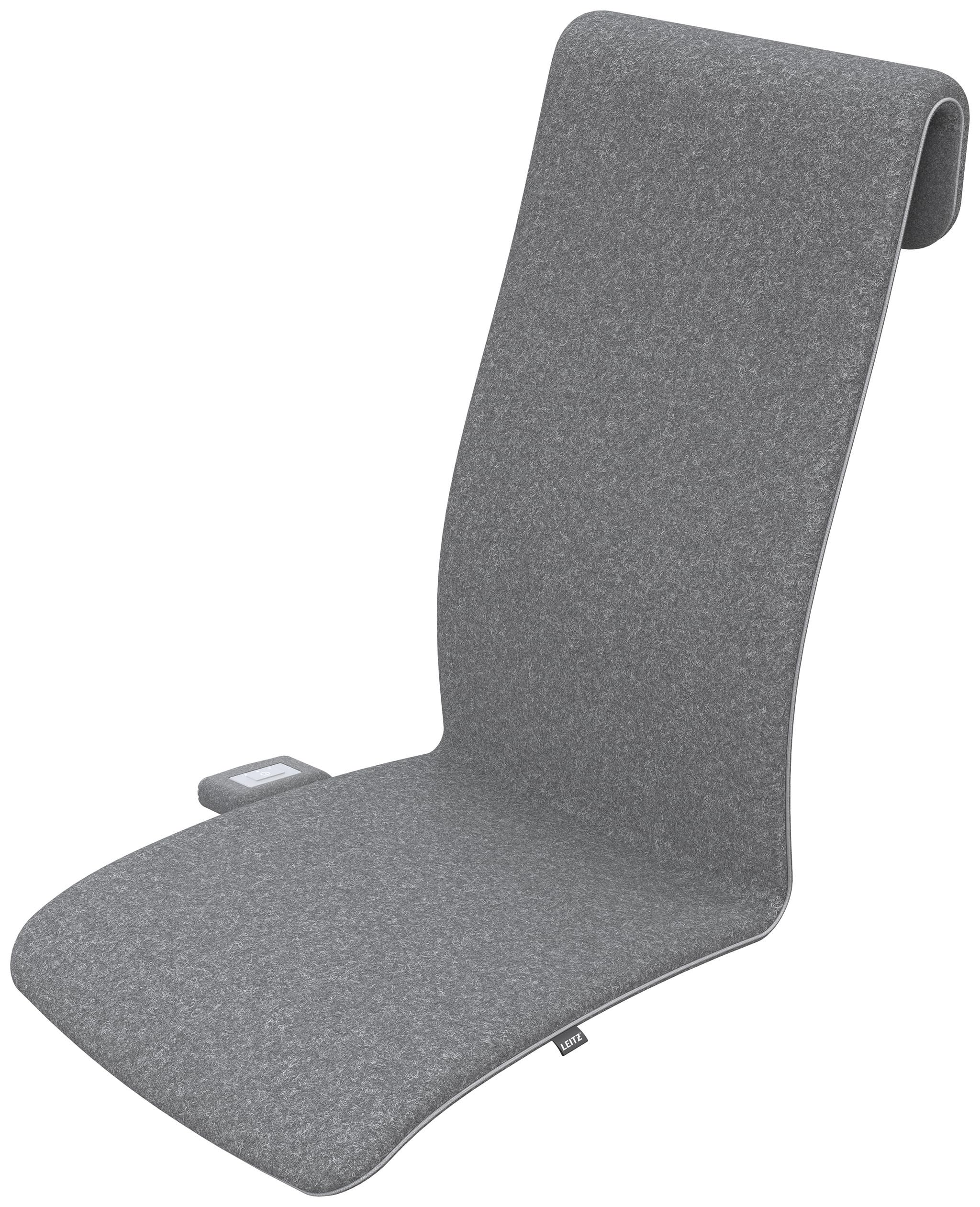Leitz iComfi Beheizbare Sitzauflage mit Akku, Kabellose Heizauflage, 14 Stunden Akkulaufzeit, 3 Wärmestufen, Schnellaufheizung, Abschaltautomatik & abnehmbarem Bezug, Hellgrau, 130x40x8cm, 65940085