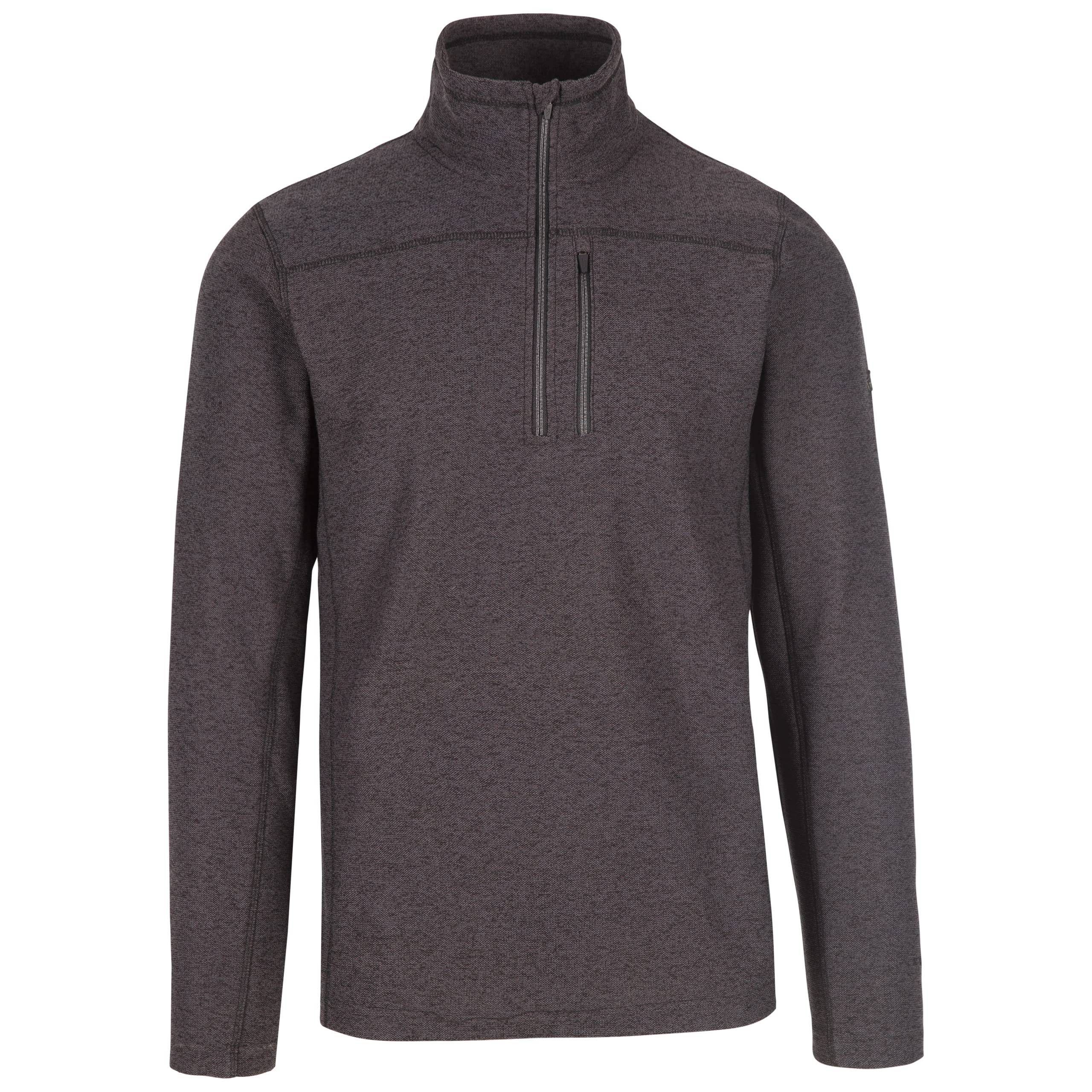 TrespassMens 1/2 Neck Fleece Jacket Felbrigg Dark Grey Marl
