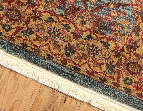 Miniatura 3 de Unique Loom - Alfombra de la colección Edinburgh - Monroe (2 x 6 pies 1 pulgada, pasillo, azulmarrón)