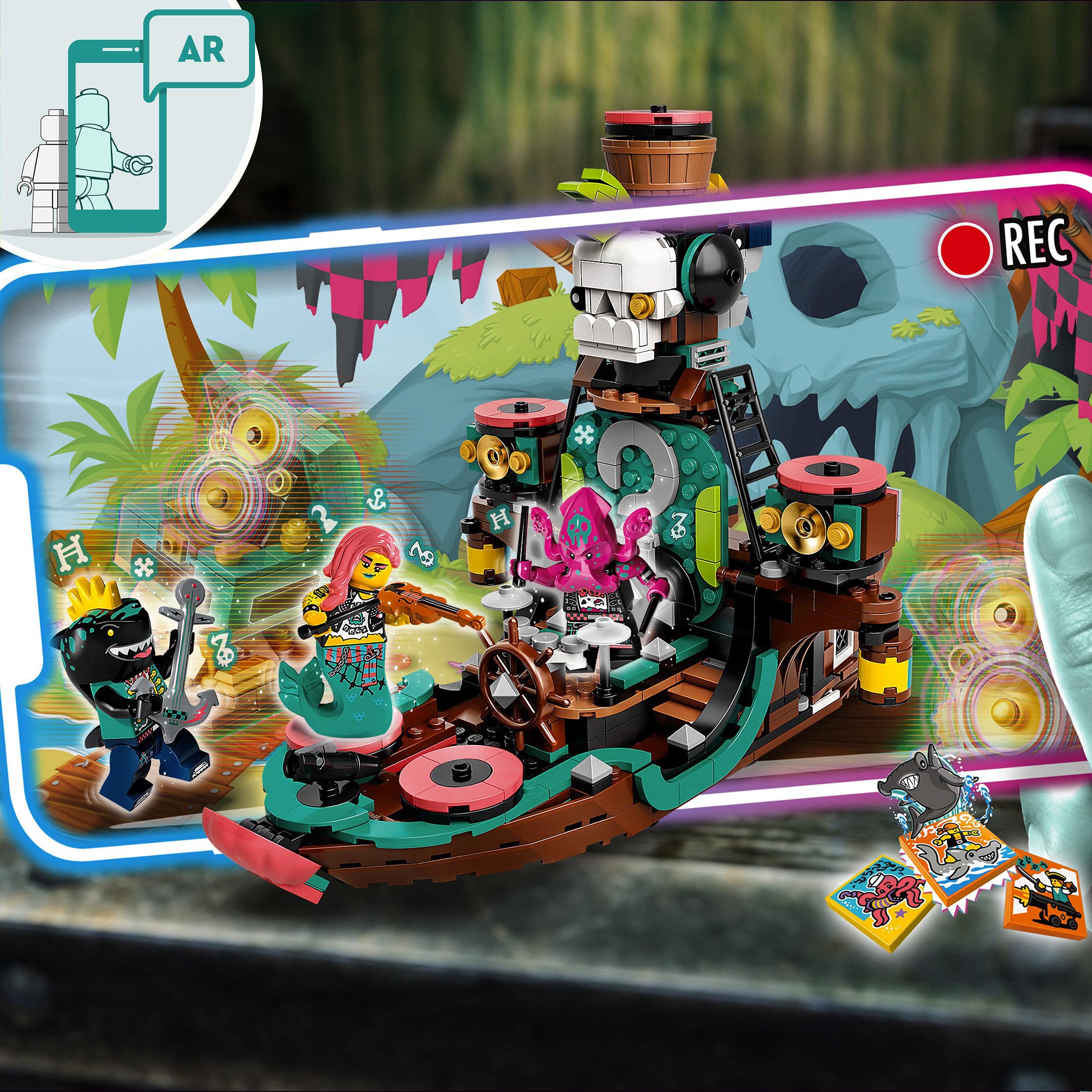 LEGO VIDIYO Punk Pirate Ship BeatBox Creatore Video Musicali con 3 Minifigure, Giocattoli per Bambini, App Realtà Aumentata, 43114