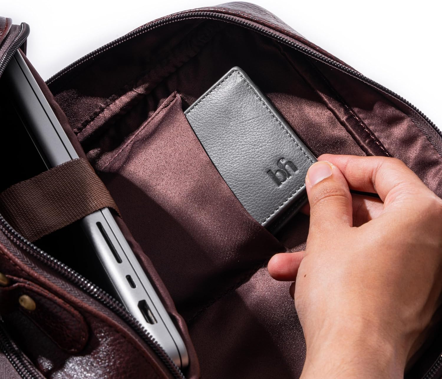 15.6" Luxury Black Leather Laptop Backpack for Men & Women. Leather Bag for Professional Use in Office & Business - Image 9