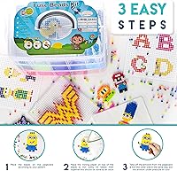 Vista 5 de Kit de cuentas fusibles XXL, cuentas derretidas para manualidades de niños Kit de cuentas de hierro para niños - fusibles de cuentas de clavijas