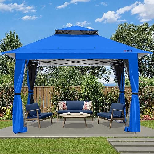 Miniatura 7 de ABCCANOPY 13x13 Gazebo desplegable, tienda de campaña al aire libre, refugio instantáneo con pantalla y mosquitero para patio, jardín, patio