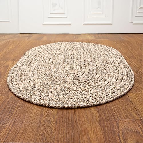Miniatura 10 de Super Area Rugs Rustic Farmhouse Living - Alfombra trenzada reversible para interiores y exteriores, fabricada en Estados Unidos, color marrón