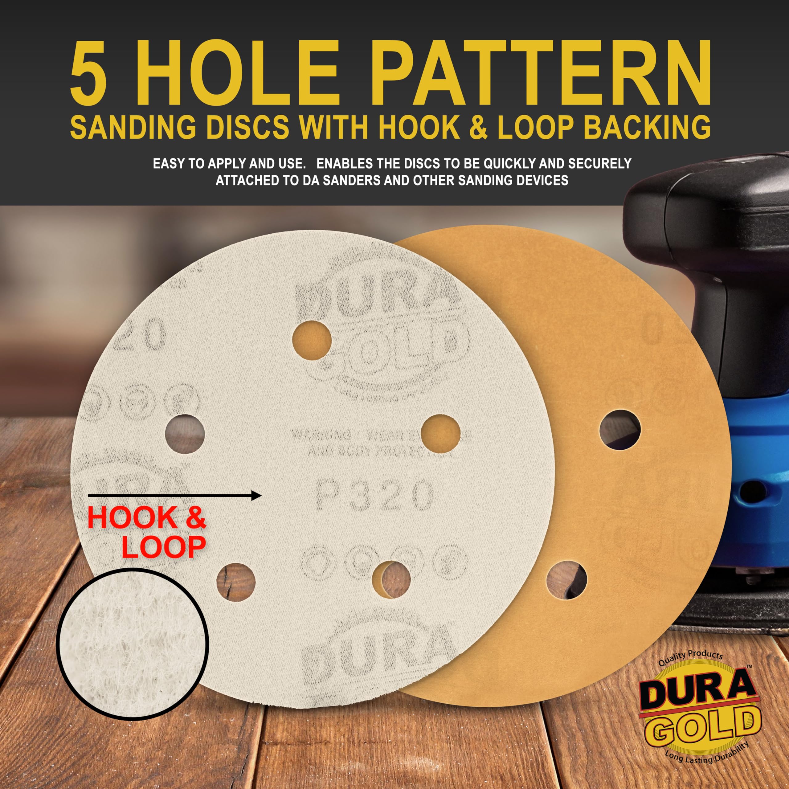 Dura-Gold 5" Sanding Discs - Box of 50 -3