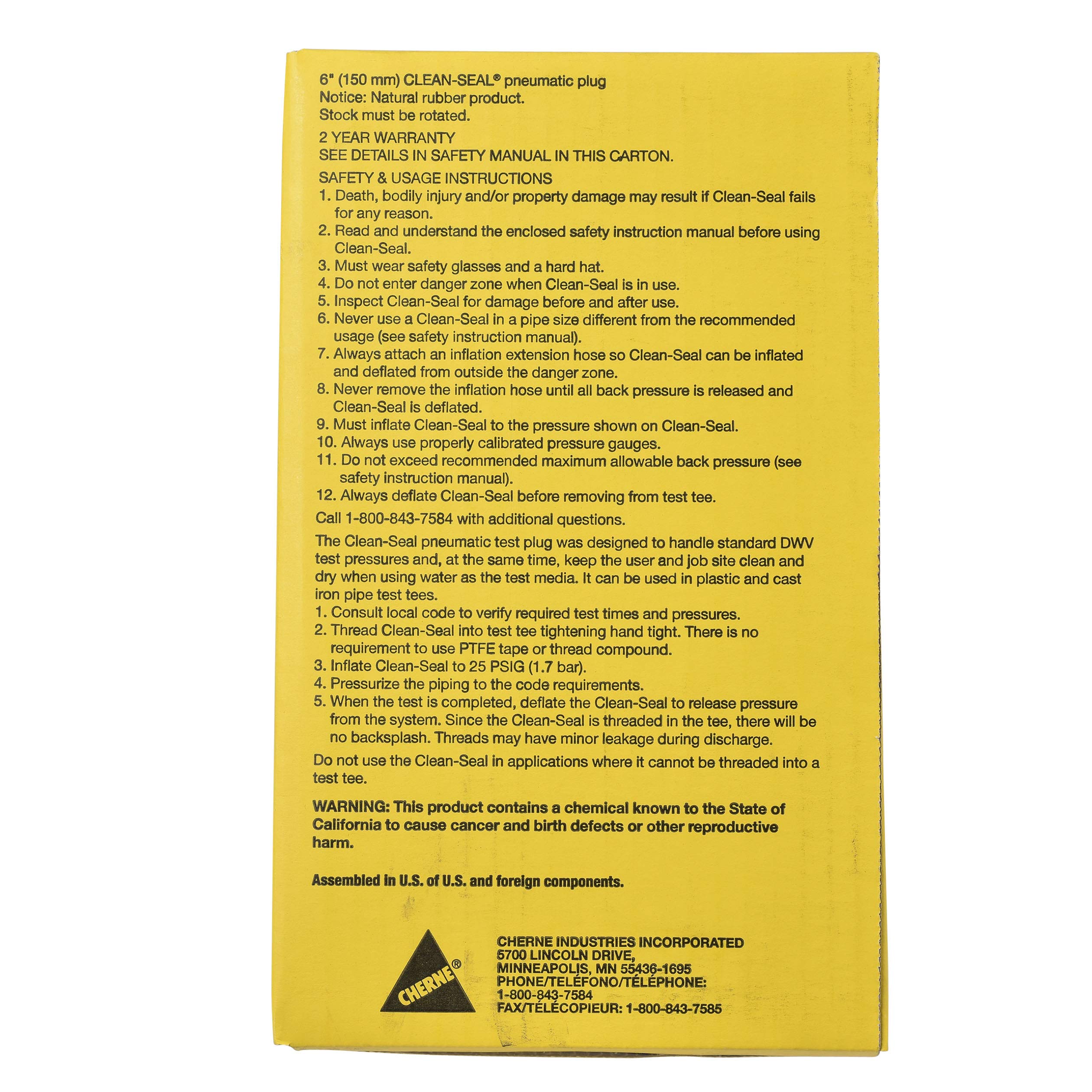 Amazon.com: Cherne 271758 Pneumatic Test Plug, 6 in, Black