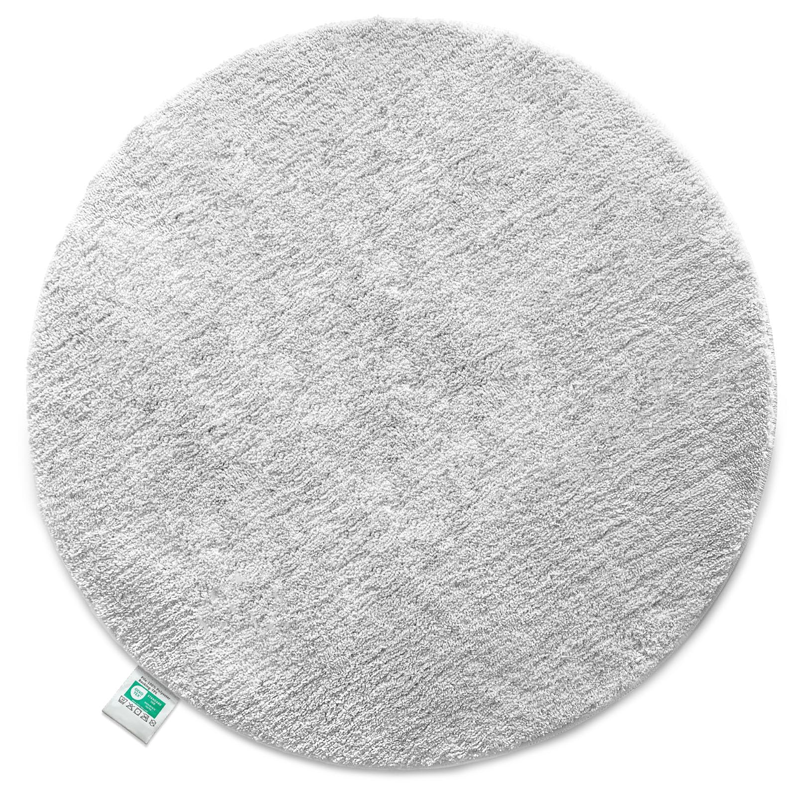 Floordirekt Badematte Sky Soft | Eckig & Rund | Badezimmerteppich | Extra flauschig | rutschfest & Schnell trocknend | Viele Farben & Größen (Rund | Ø 120 cm, Weiß)