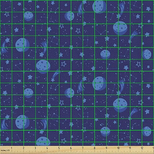 Miniatura 328 de Lunarable - Tela para amantes de perros de The Yard, patrón divertido de animales de dibujos animados en posiciones caprichosas estirando y Beige y