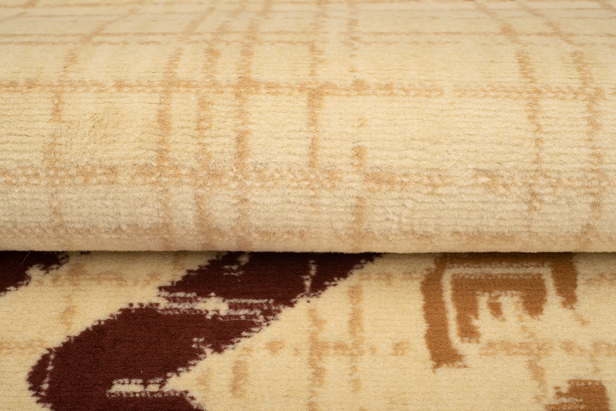 TAPISO Atena Tapis de Salon Chambre Ado Design Moderne Crème Beige Marron Motif Grec Doux Poil Court 140 x 200 cm