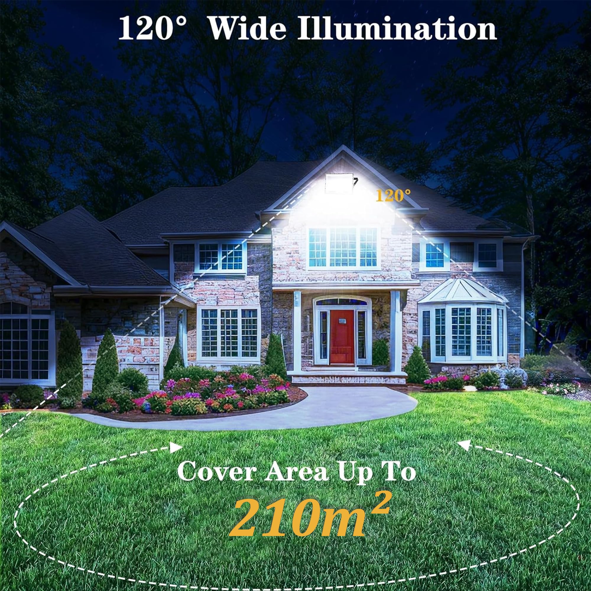 Faro LED 300W da Esterno Bianco Freddo, 2 Pezzi | Potente Faretto LED Esterno 6500K, IP67 Impermeabile Faretti LED, Fari LED per Garage, Cortile, Campo Sportivo, Parcheggio