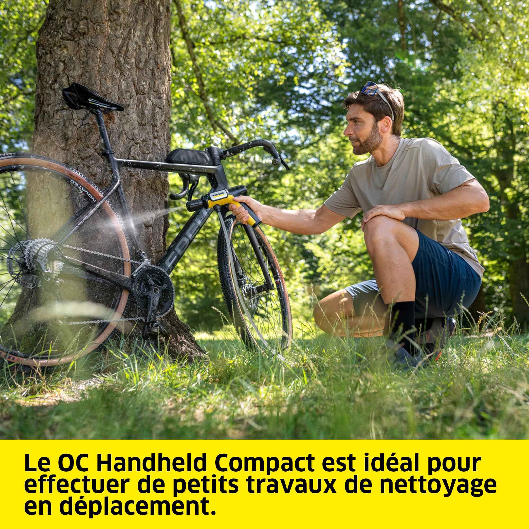 Kärcher Nettoyeur Mobile OC Handheld Compact, Pression Moyenne, Max. 15 Bar, Pliable, Connexion USB-C, débit : 150 l/h, Poids : 0,8 kg, Multi Jet 4-en-1, Tuyau d’Aspiration (5 m)