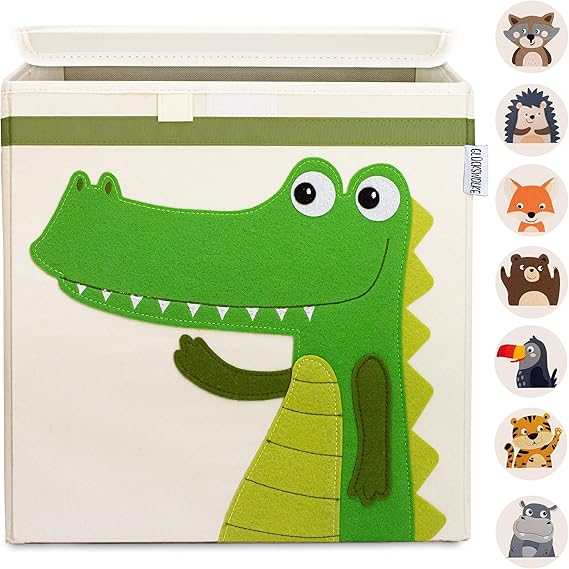 Cesto Portagiochi Per Bambini 33x33x33 Cm - Motivo Animali Riccio, Compatibile Con Scaffali Kallax - Foto 3